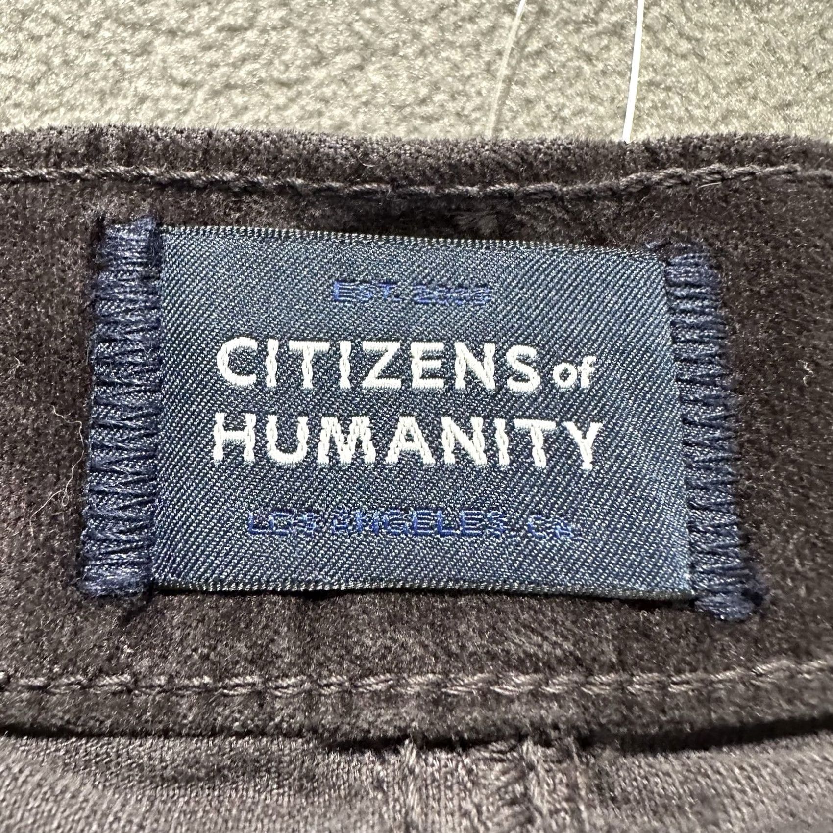 Citizens Of Humanity Citizens of Humanity London Pants Mens 33 Gray Velvet Stretch 5-Pocket Flat Front Regular Inseam 30" Charcoal Gray Men’s Dress Pants Size US 33 - 3 Thumbnail