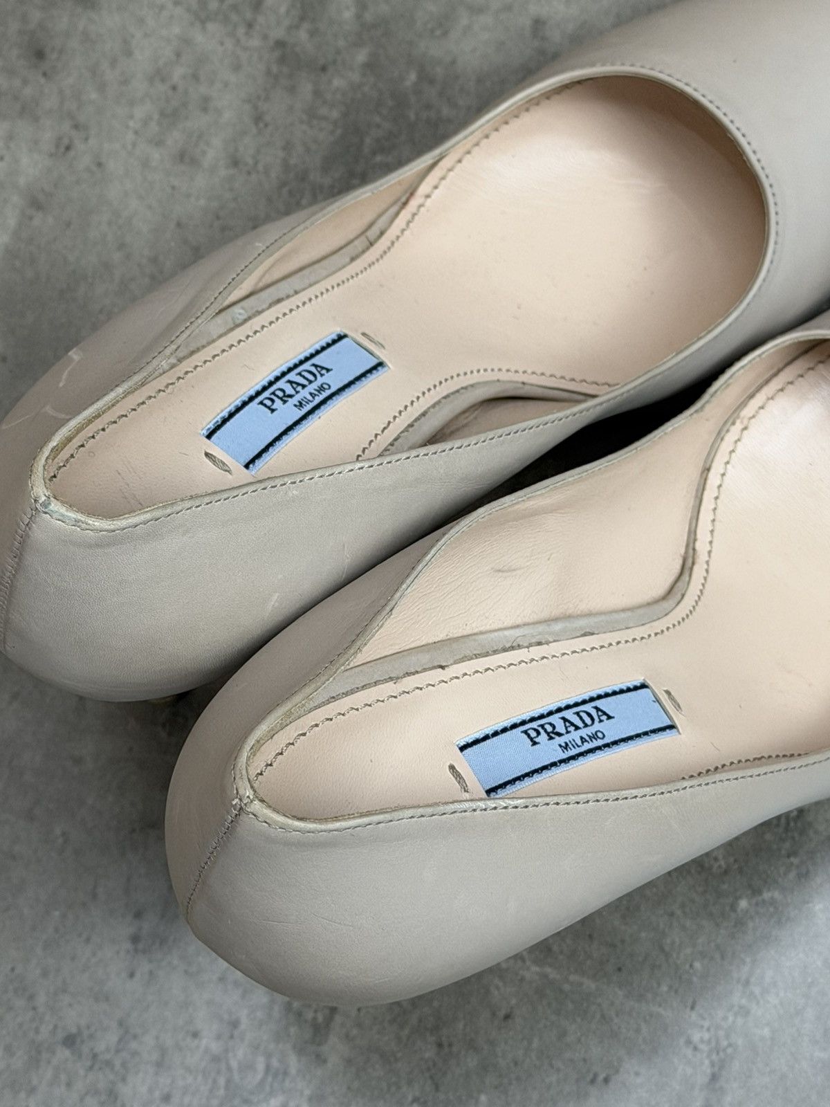 Prada Prada Beige Leather Platform Heels Pumps Size 37 1/2 Size US 7.5 / IT 37.5 - 14 Thumbnail