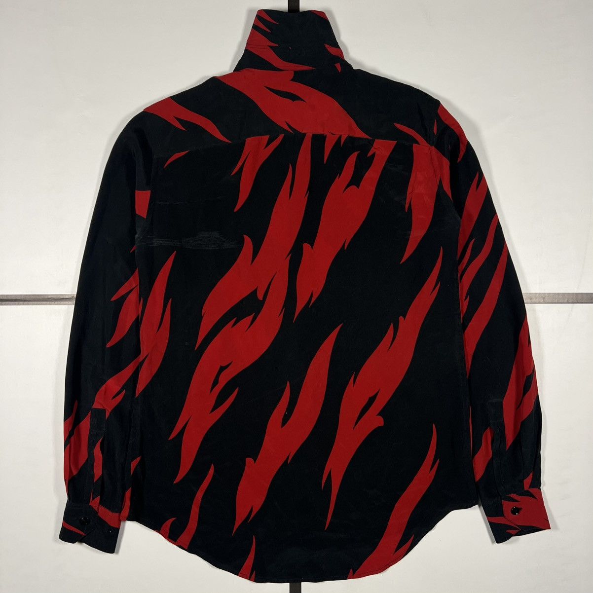 Saint Laurent Paris |[ SS17 Saint Laurent “Red Flame” Button Up Silk Shirt ]| Size US S / EU 44-46 / 1 - 8 Thumbnail