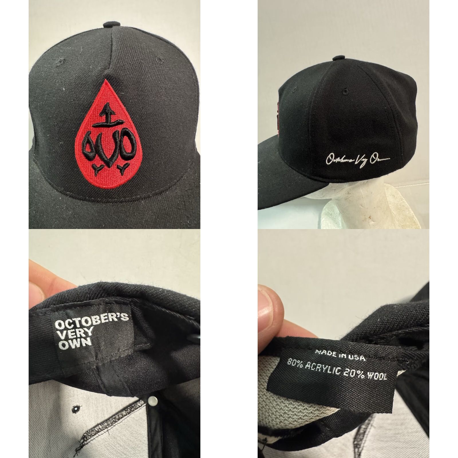 Vintage VINTAGE OVO Snapback Hat, OVO Brand, Men, One Size, Black, Knit Acrylic Wool, Hip Hop, 2012 Take Care Era, Drake HTF Size ONE SIZE - 8 Thumbnail