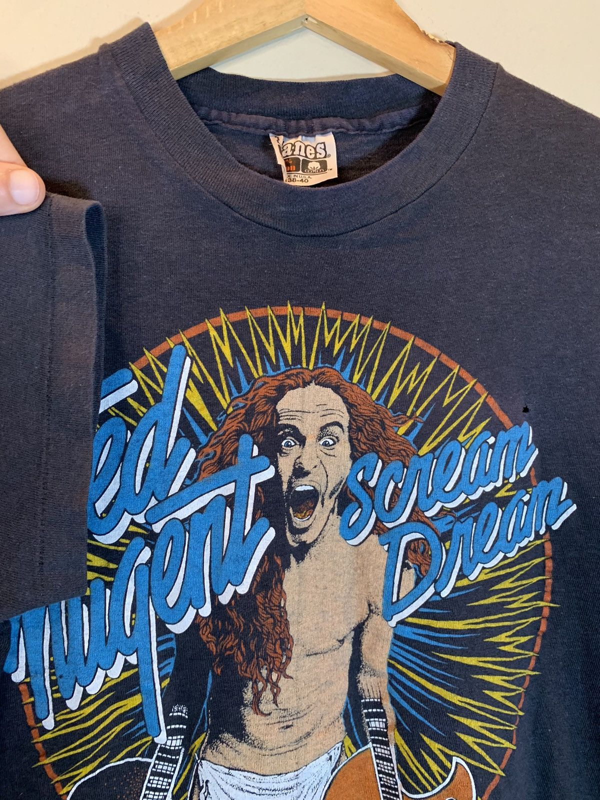 Band Tees × Vintage *RARE* Vintage Ted Nugent Scream Dream 1980 Art Band T-Shirt Size US M / EU 48-50 / 2 - 3 Thumbnail