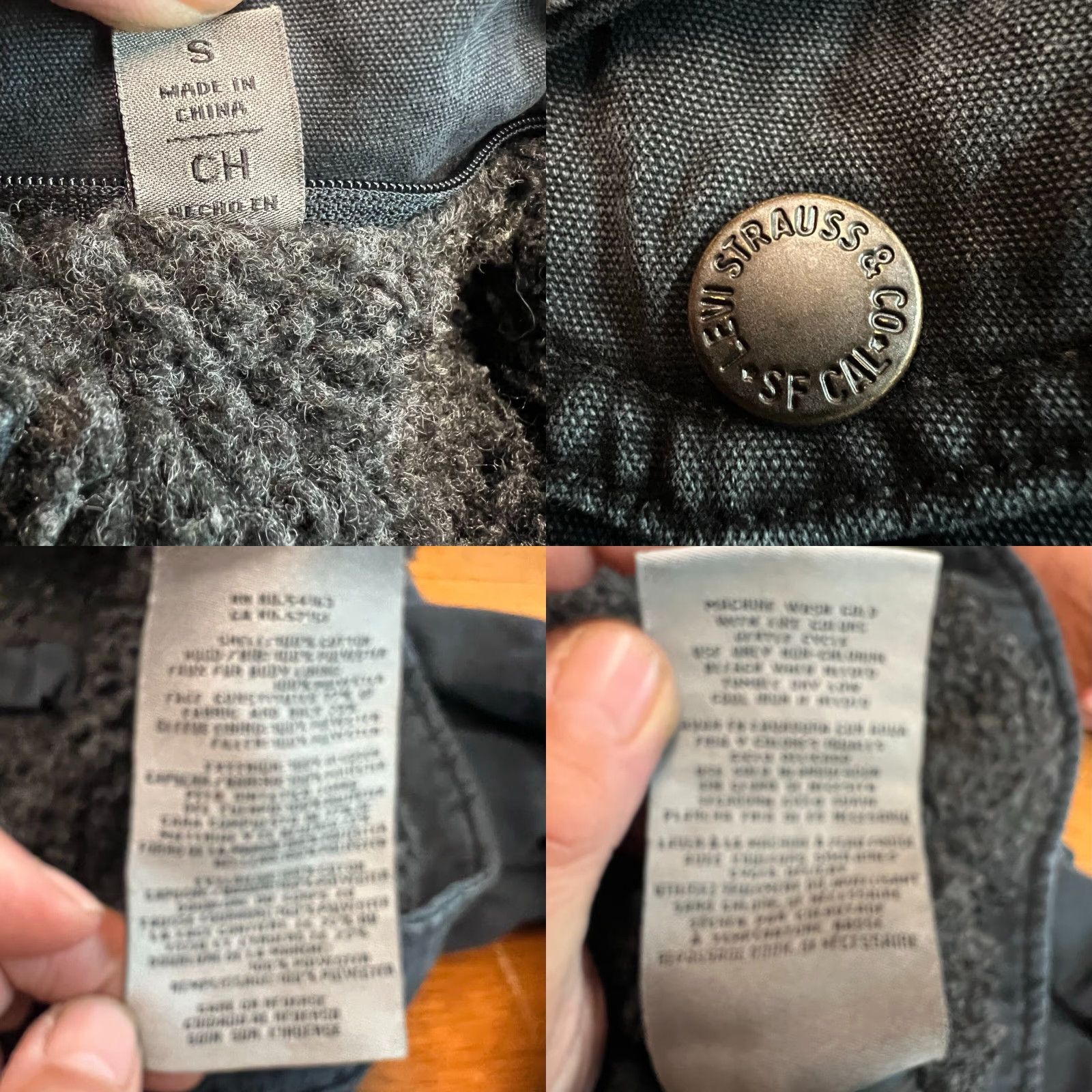 Levi's Levi's Trucker Jacket Denim Sherpa Lined Black Pockets Mens Size S Regular Fit Chest 42 in Mid-Length Size US S / EU 44-46 / 1 - 8 Thumbnail