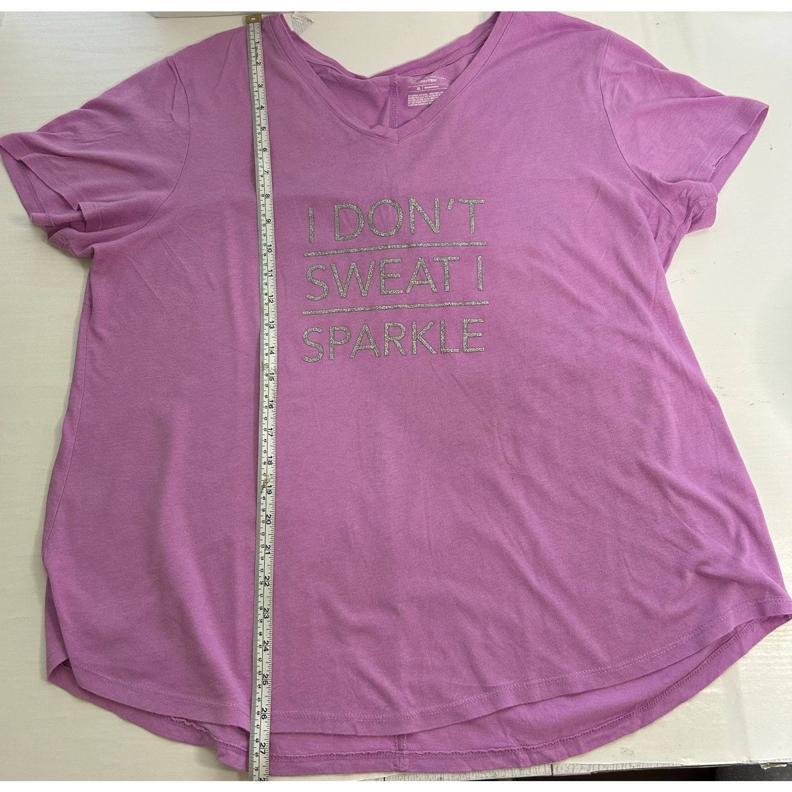 Tek Gear Tek Gear Light Purple I Don’t Sweat I Sparkle Graphic Tee XL Size XL / US 12-14 / IT 48-50 - 6 Thumbnail