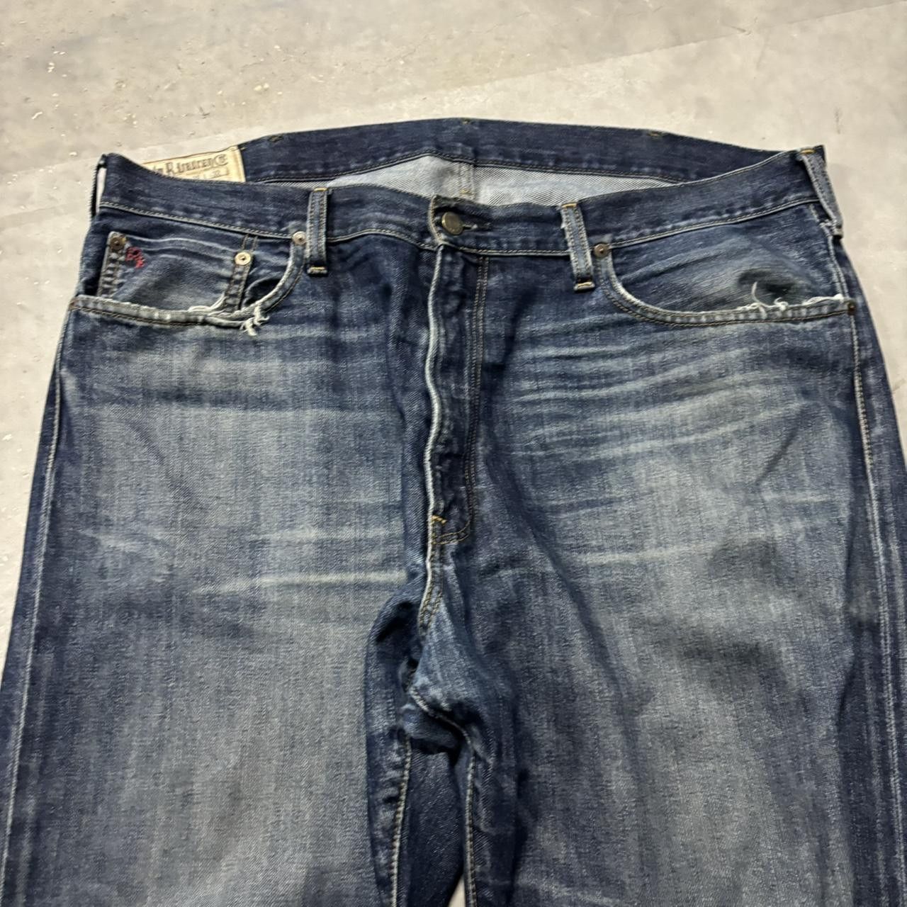 Polo Ralph Lauren × Vintage Crazy Vintage Y2K/2000s Baggy Grunge Dark Wash Polo Ralph Lauren Skater Denim Jeans! Size US 38 / EU 54 - 5 Thumbnail