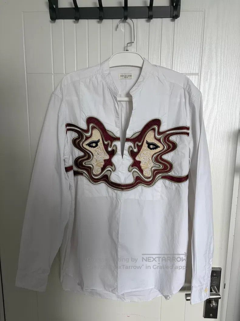 Dries Van Noten Dries Van Noten White Embroidered Shirt Size US M / EU 48-50 / 2 - 1 Thumbnail