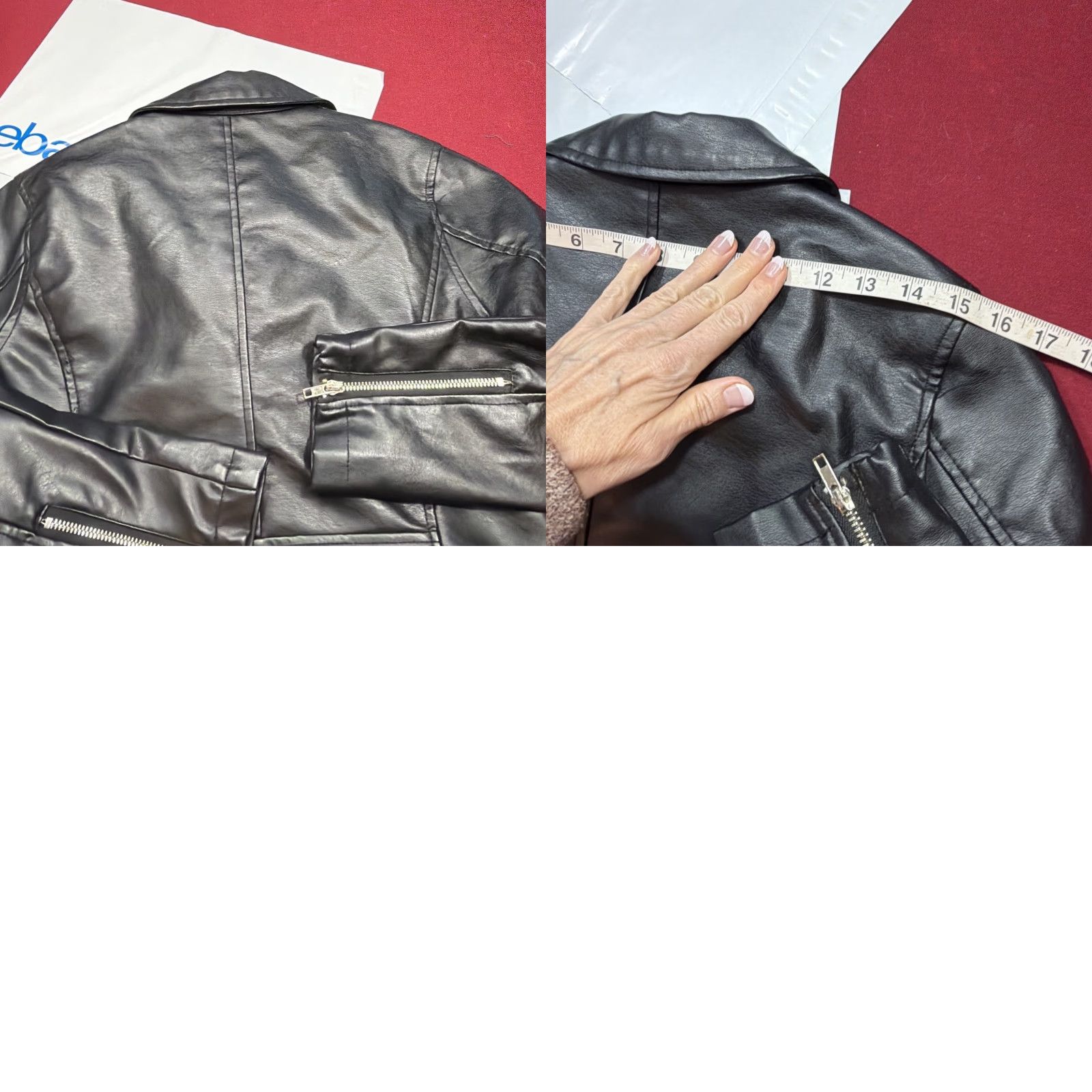 Vintage ASHLEY 26 INTERNATIONAL BRENDA Jacket WOMEN Large Black Faux Leather Moto Biker Size L / US 10 / IT 46 - 10 Thumbnail