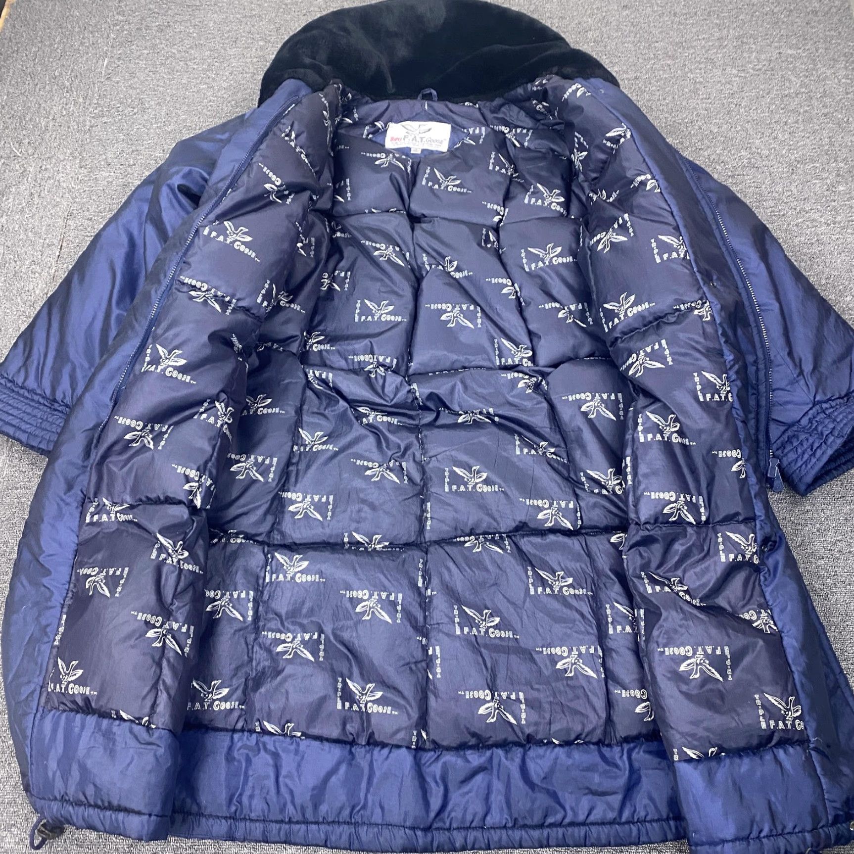 Vintage VINTAGE Triple F.A.T. Goose Coat Mens M Blue Down Parka Quilted 80s Size US M / EU 48-50 / 2 - 6 Thumbnail