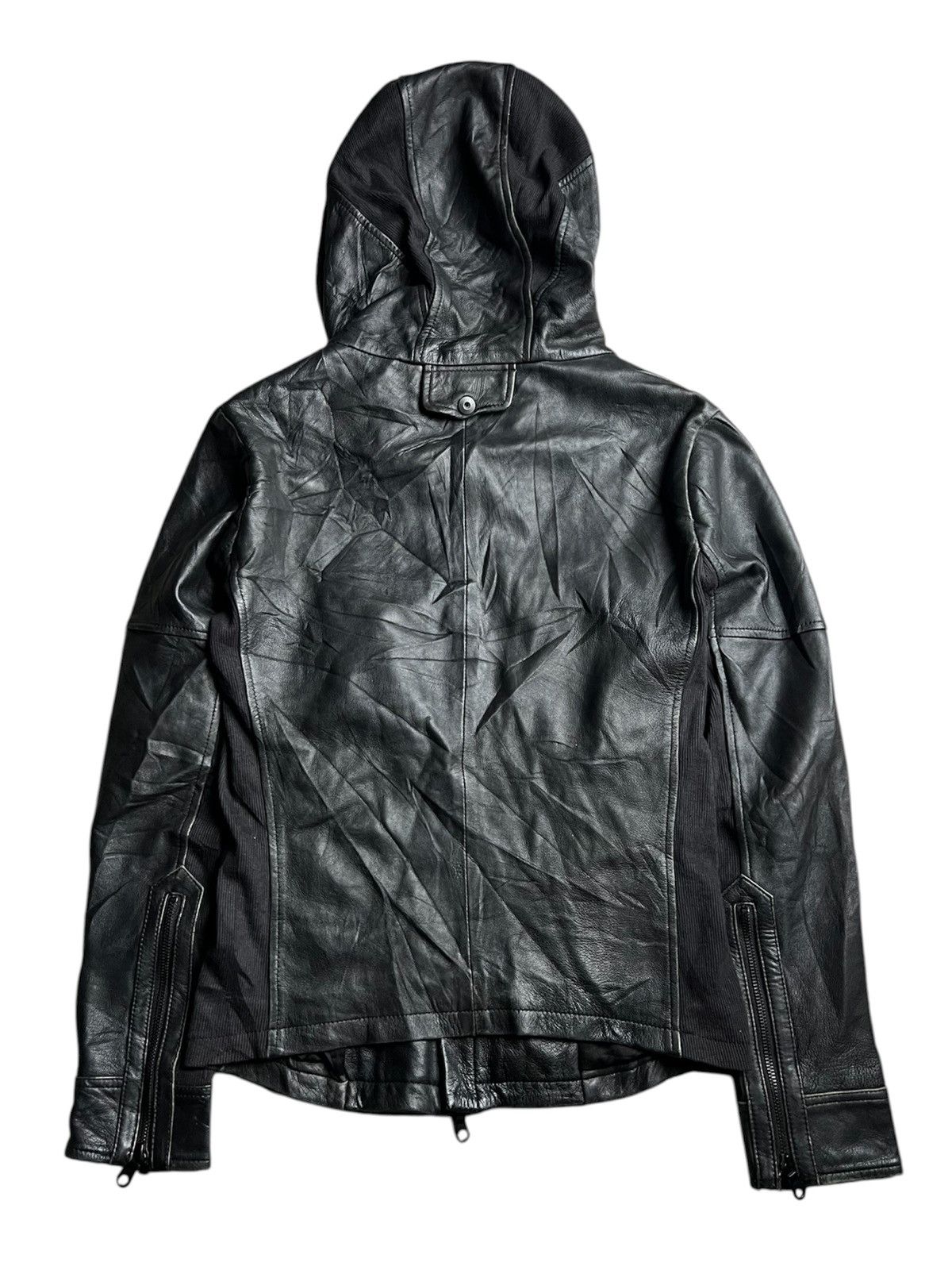 14th Addiction No Id Japan Leather Hybrid Bono Jacket Iswn Lgb Vkei Kmrii Size US M / EU 48-50 / 2 - 2 Thumbnail