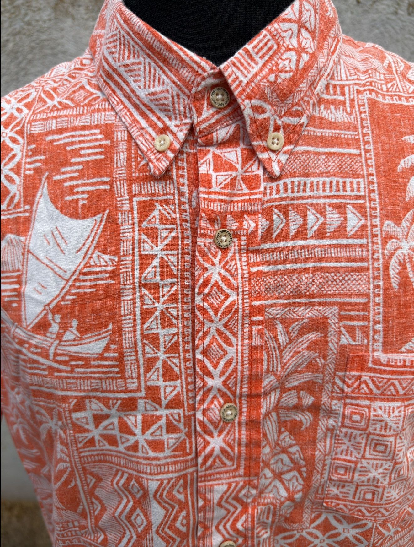 Reyn Spooner PreOwned Reyn Spooner Tailored Fit Hawaiian Orange Men's XL Size US XL / EU 56 / 4 - 3 Thumbnail