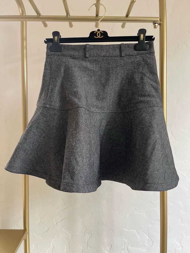 Dior Dior Gray denim umbrella skirt Size 26" / US 2 / IT 38 - 1 Thumbnail