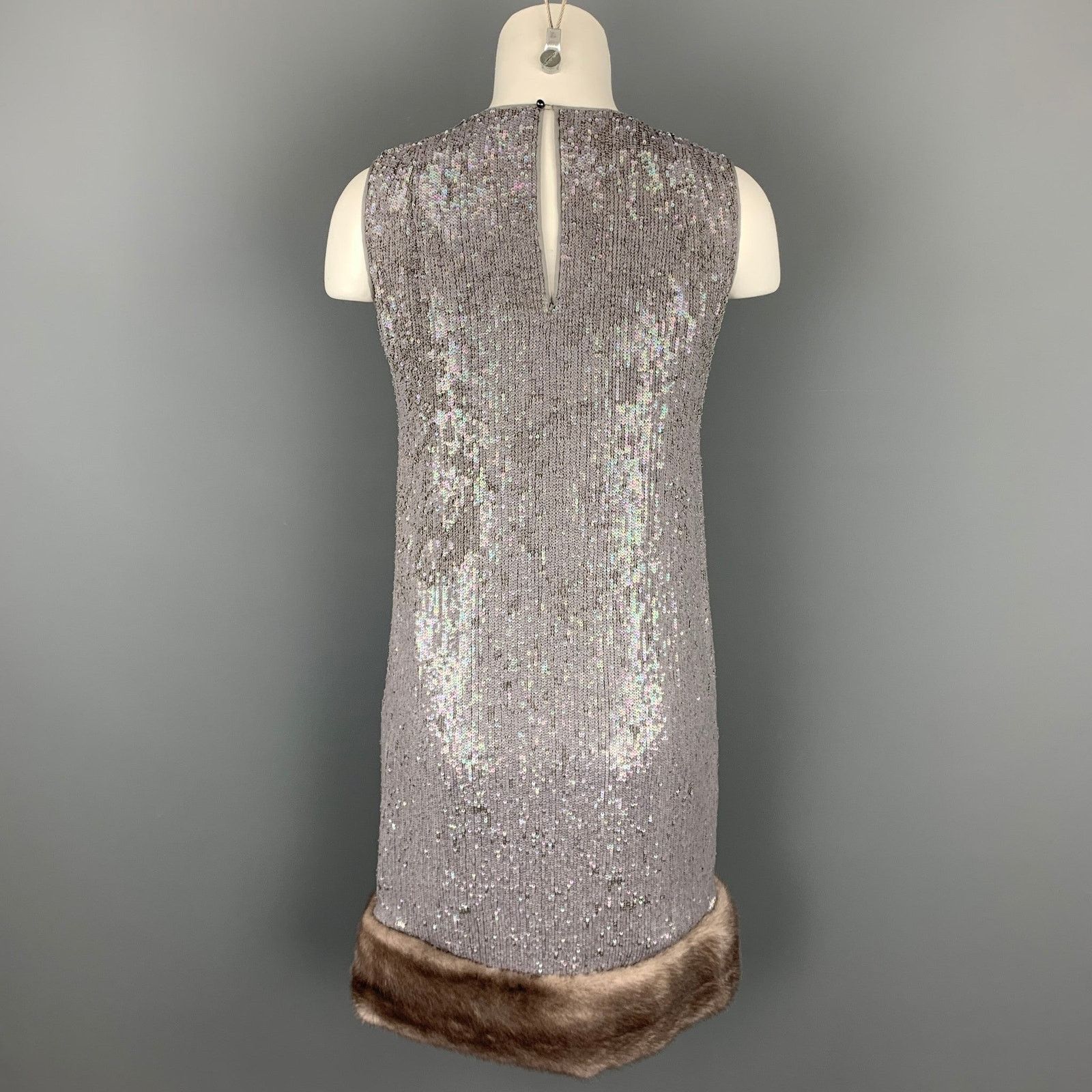 Other NORMAN AMBROSE Size 4 Mink Fur Panel Shift Cocktail Dress Size S / US 4 / IT 40 - 4 Thumbnail