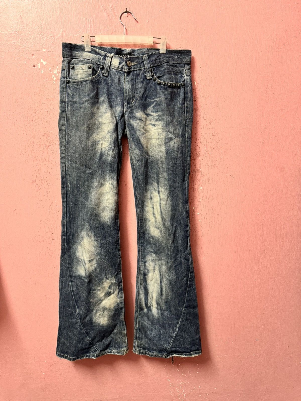 image of Seditionaries K.u.i Punk Studed Flair Jeans in Blue, Men's (Size 33)