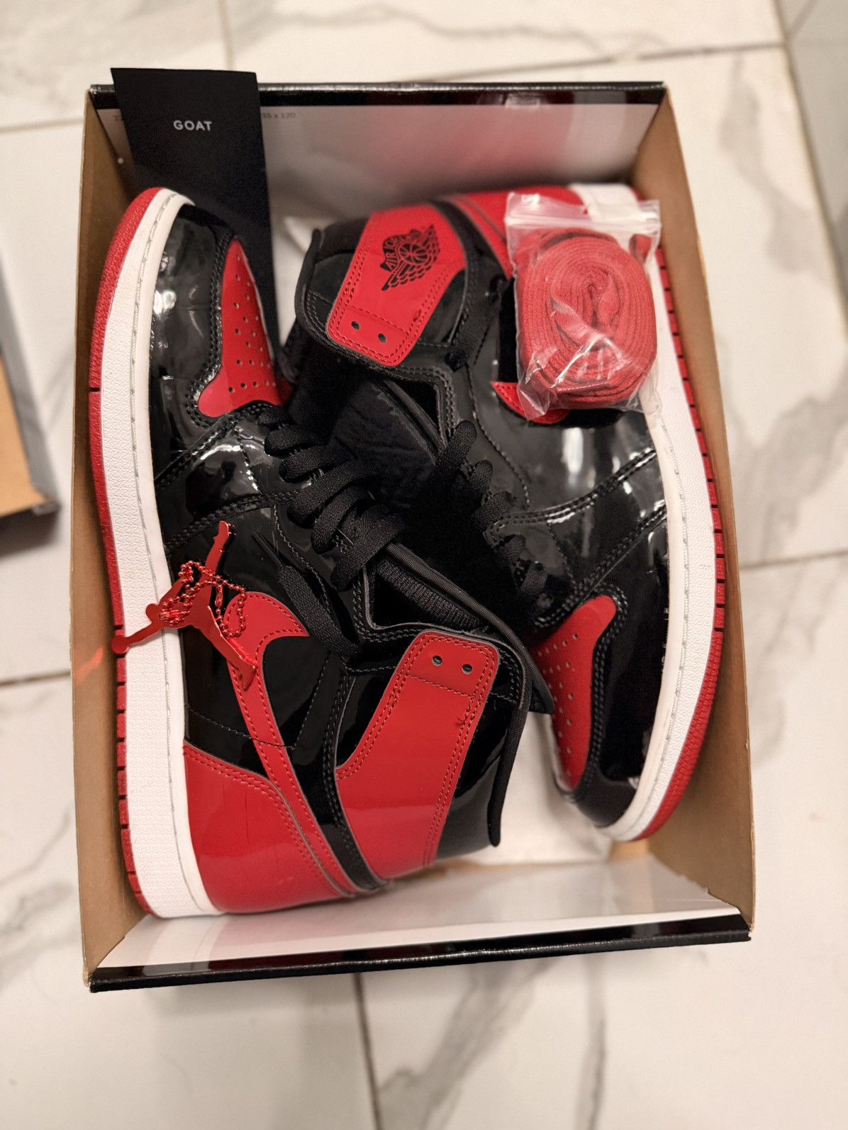 Jordan Brand Air Jordan 1 Retro High OG “Patent Bred” Size 11.5 OG Box Size US 11.5 / EU 44-45 - 7 Thumbnail