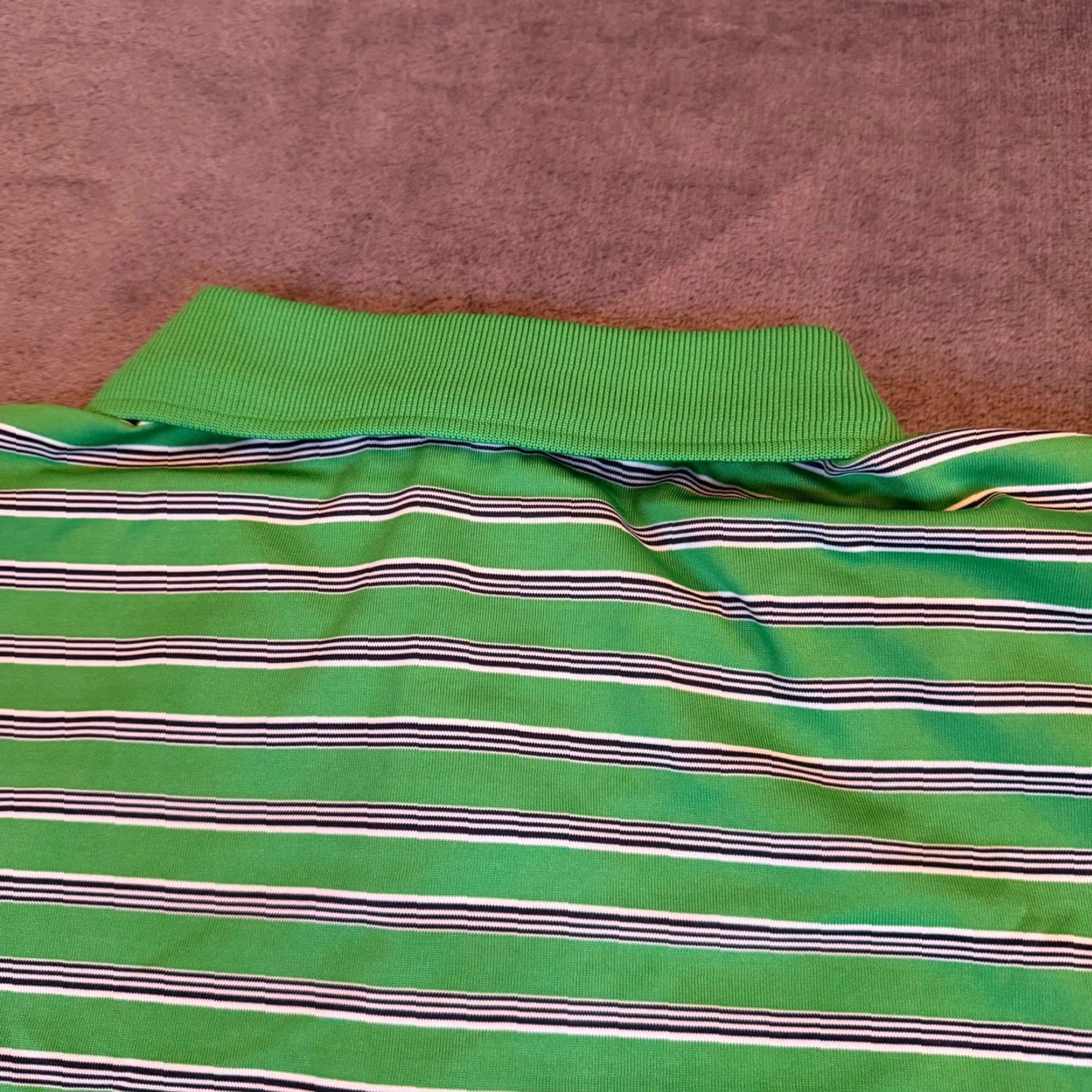 Vintage Walt Hagen Essentials Polo Shirt Striped Green Short Sleeve Mens Large Size US L / EU 52-54 / 3 - 7 Thumbnail