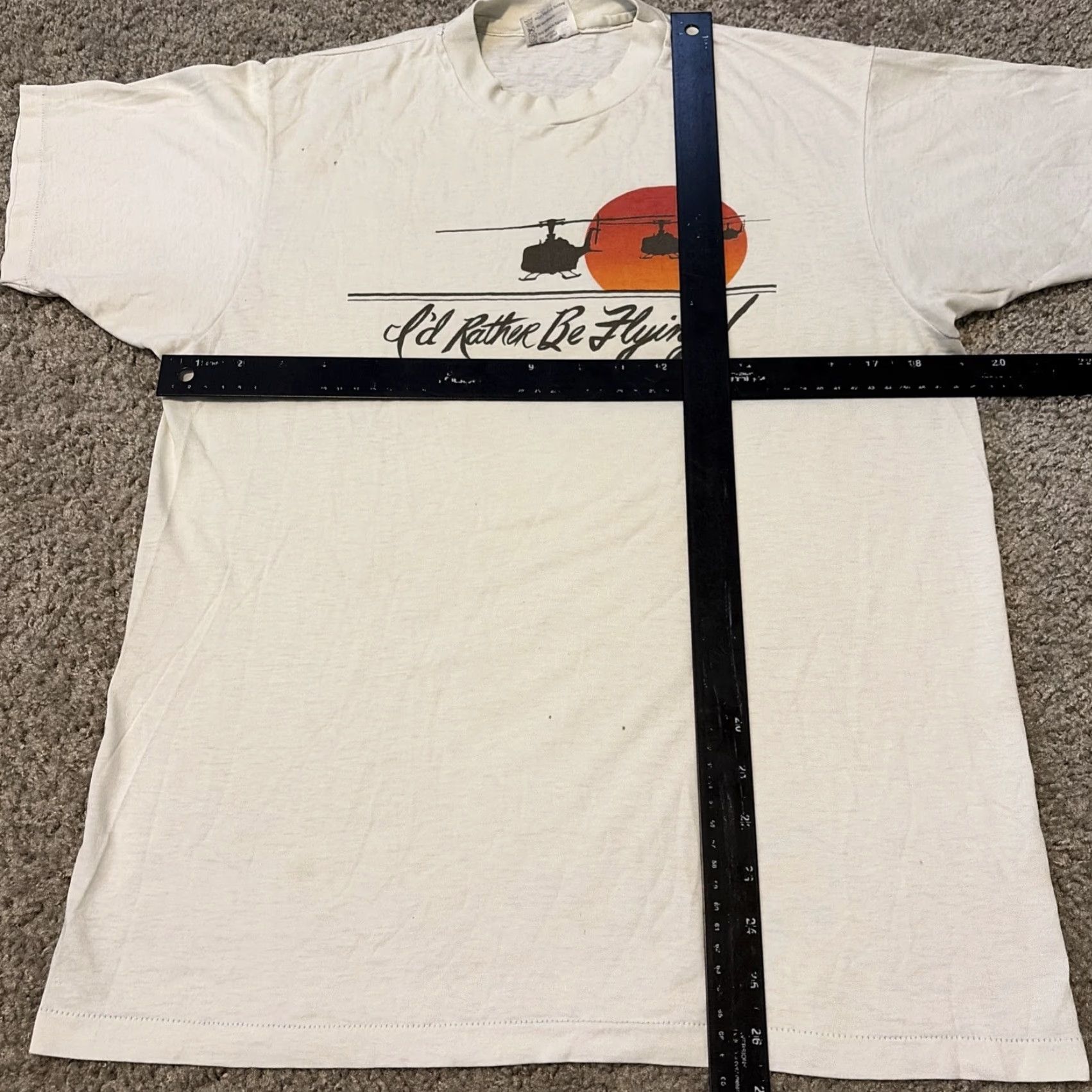 Hanes VINTAGE 1980s I’d Rather Be Flying Military Helicopter White Hanes T-Shirt Large Men Mens L White Military 1980s Size US L / EU 52-54 / 3 - 6 Thumbnail