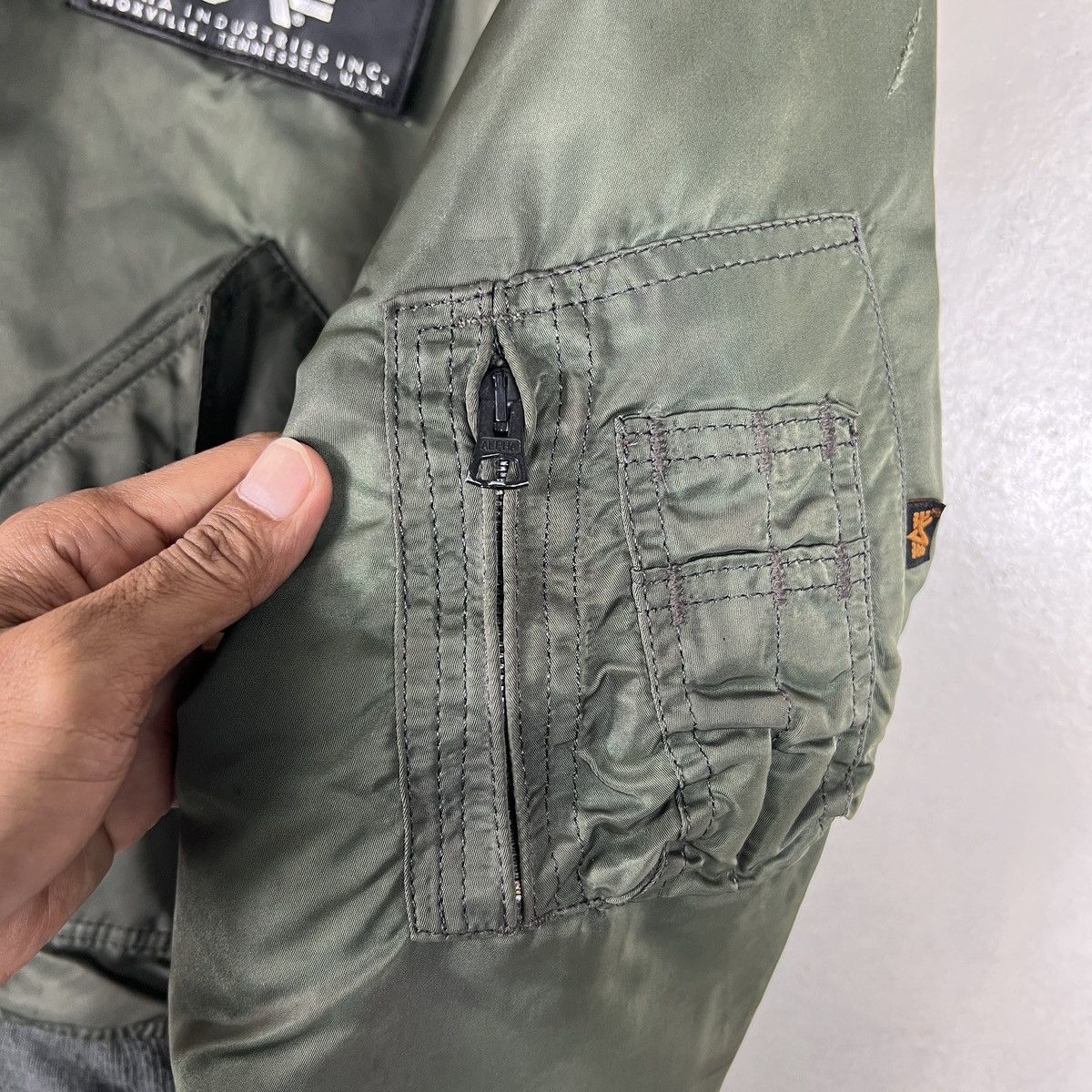 Alpha Industries Vintage alpha Cwu 45 P Bomber Jacket Made In Usa Size XL Size US XL / EU 56 / 4 - 12 Thumbnail