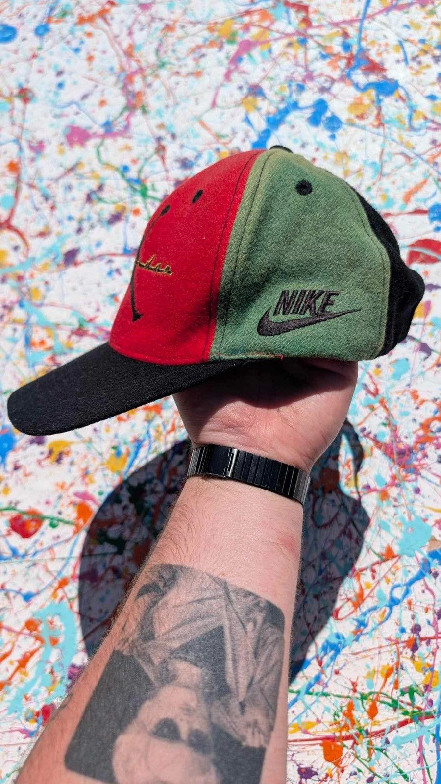 Jordan Brand Vintage Nike air Jordan cap 90s black red green OS fleece Size ONE SIZE - 8 Thumbnail