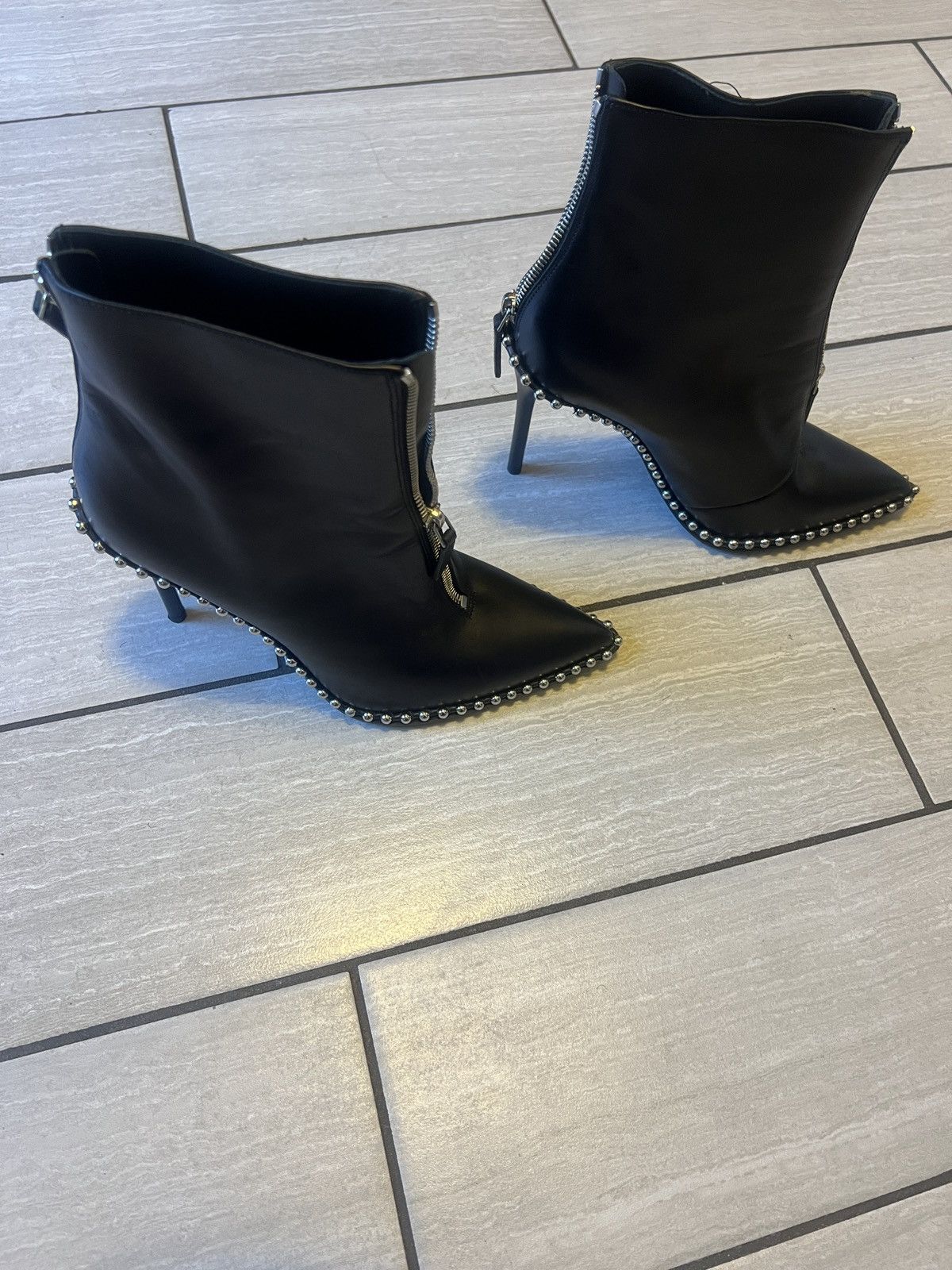 Alexander Wang Alexander Wang Leather Studded booties Size US 9.5 / IT 39.5 - 1 Thumbnail