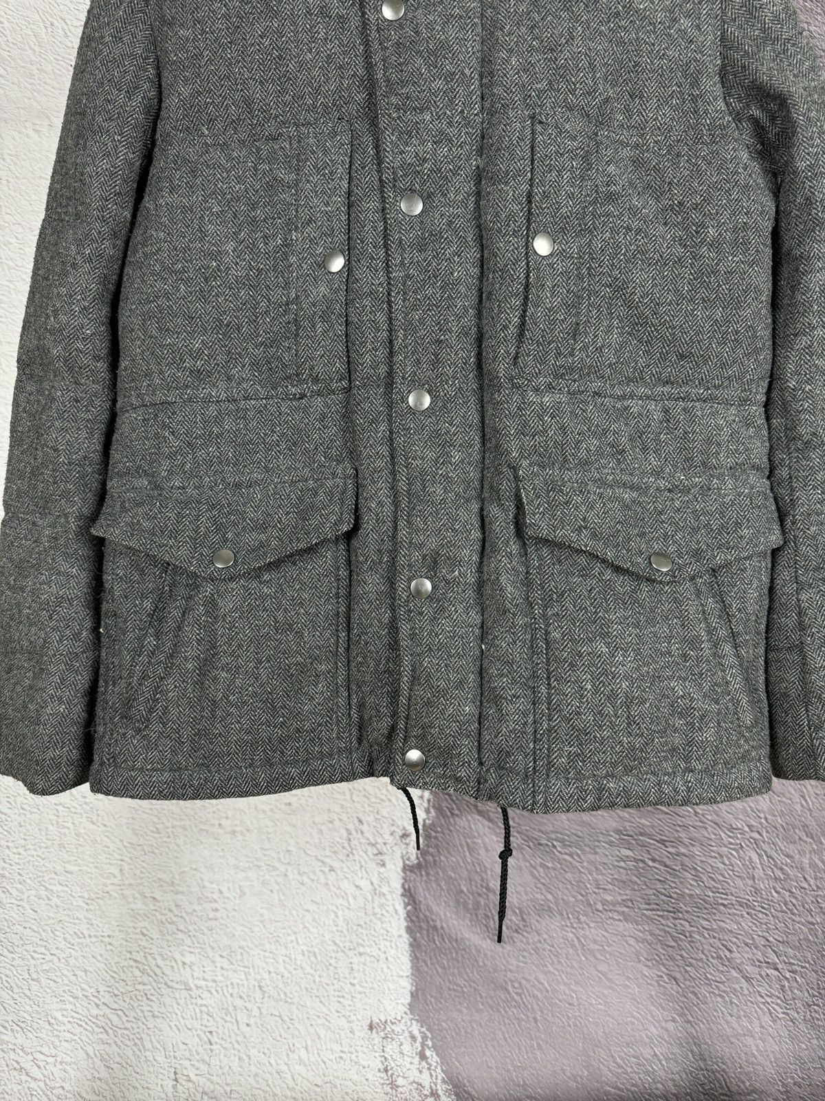Japanese Brand Stooge & Co grey wool herringbone down puffer jacket Size US M / EU 48-50 / 2 - 7 Thumbnail