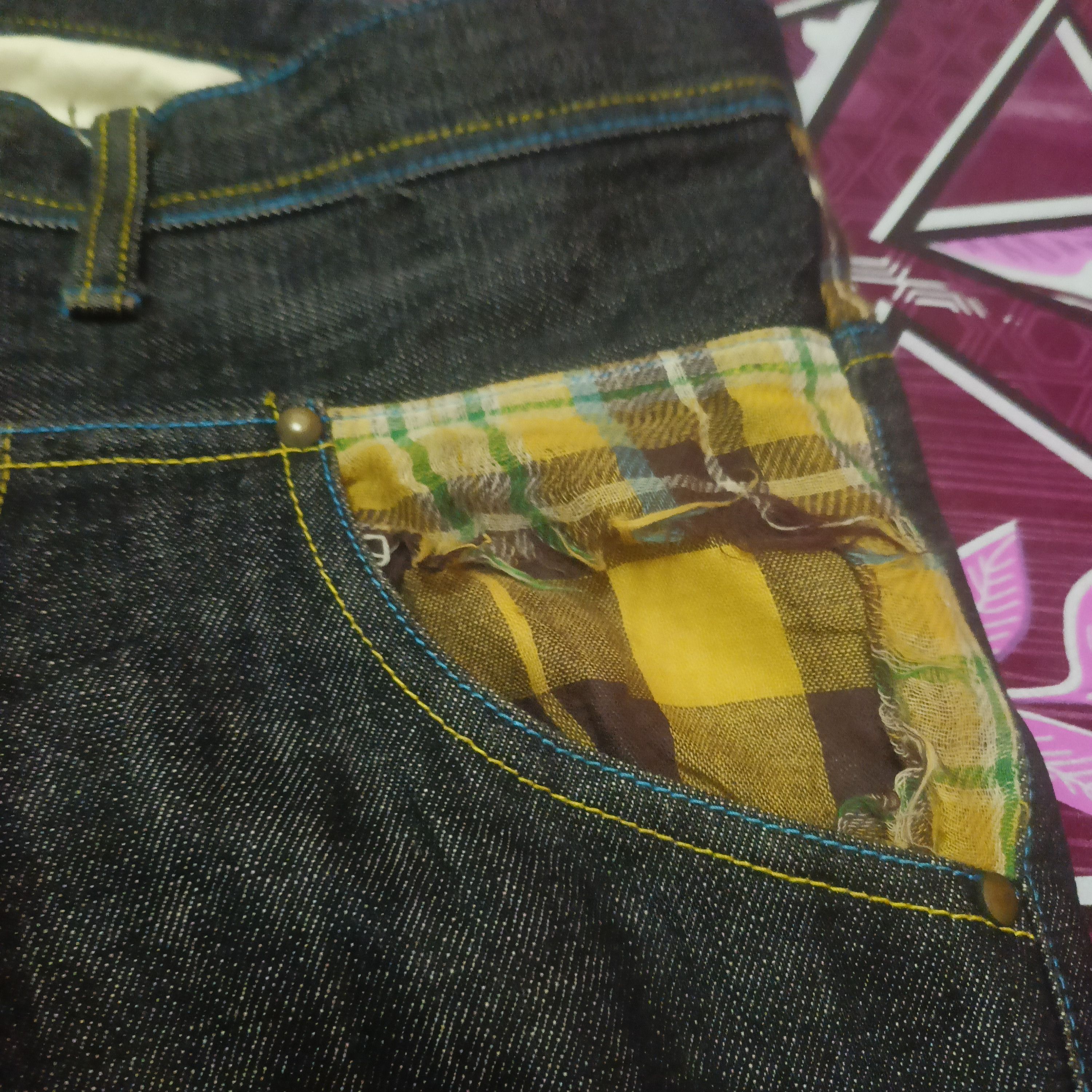Japanese Brand Rare!!! Japanese Concave attempt jeans pocket navajo design Size US 35 - 4 Thumbnail