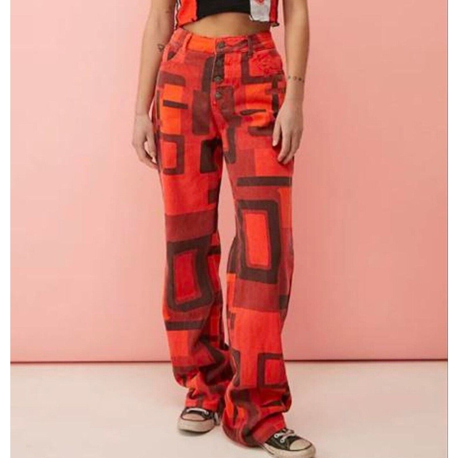 Jaded London Jaded London Smoke Print Boyfriend Fit Jeans Tapestry Size 26" / US 2 / IT 38 - 2 Thumbnail