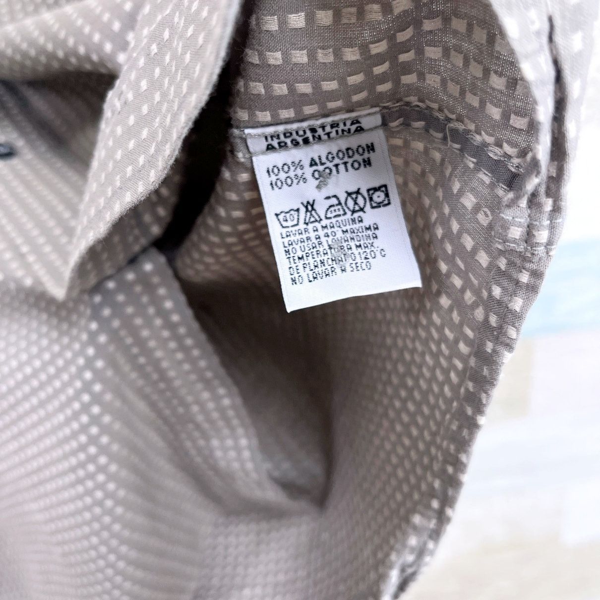 Lacoste Lacoste Jacquard Micro Squares Button Shirt Brown Mens 40 M Size US M / EU 48-50 / 2 - 6 Thumbnail