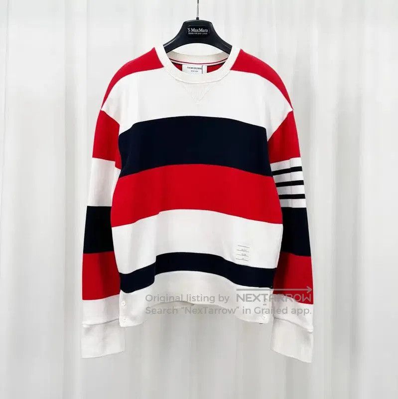Thom Browne Thom Browne Striped Cotton Long Sleeve Sweatshirt . Size US S / EU 44-46 / 1 - 1 Thumbnail