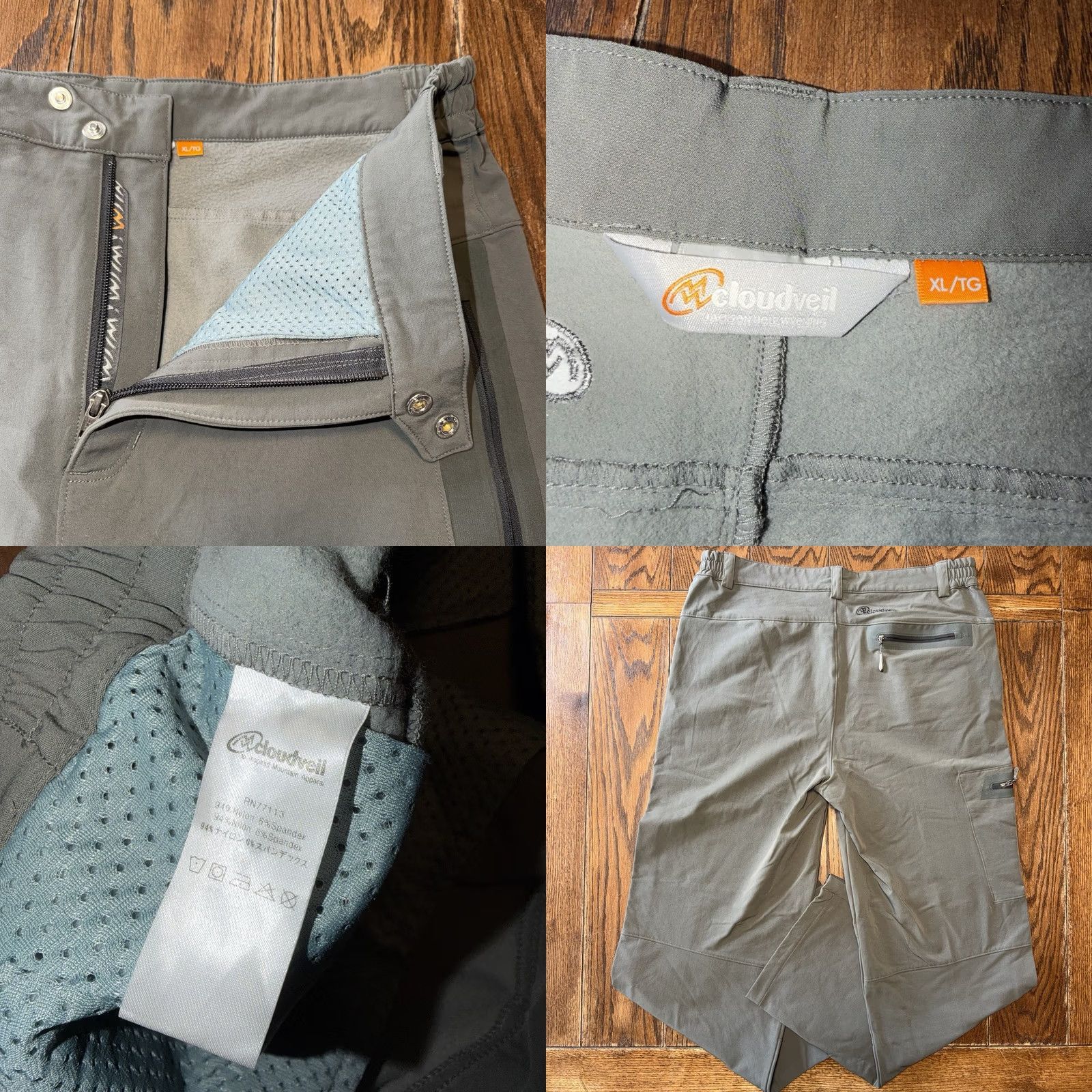 Vintage Cloudveil Outdoor Hiking Performance Pants Men’s XL Zip Pockets Cargo Pocket Straight Leg Gray Size US 36 / EU 52 - 8 Thumbnail