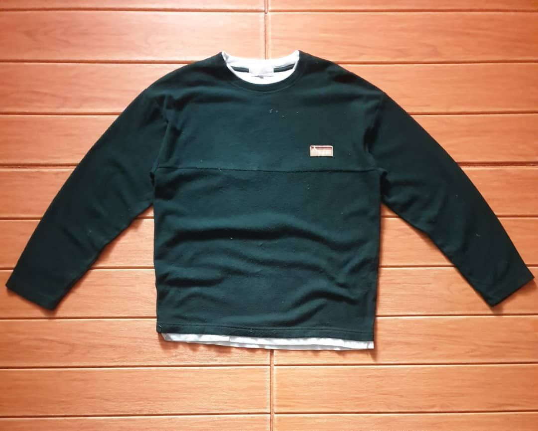 Japanese Brand Logos days green colour Longsleeve fleece Shirt Size US M / EU 48-50 / 2 - 1 Thumbnail