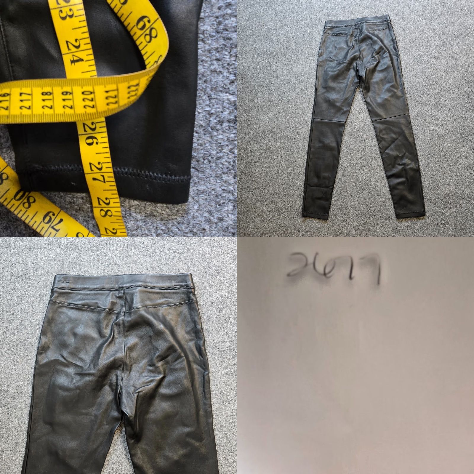 Free People VINTAGE Free People Pants Womens 25 Black Faux Leather Skinny Pull On Stretch Capsule Size 42" / US 20 - 8 Thumbnail