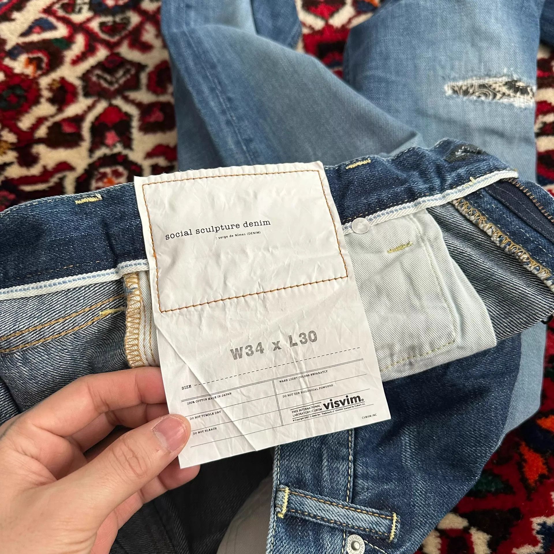 Visvim Blue Denim Jeans with Distressed Details, Size 34 Size US 34 / EU 50 - 1 Preview