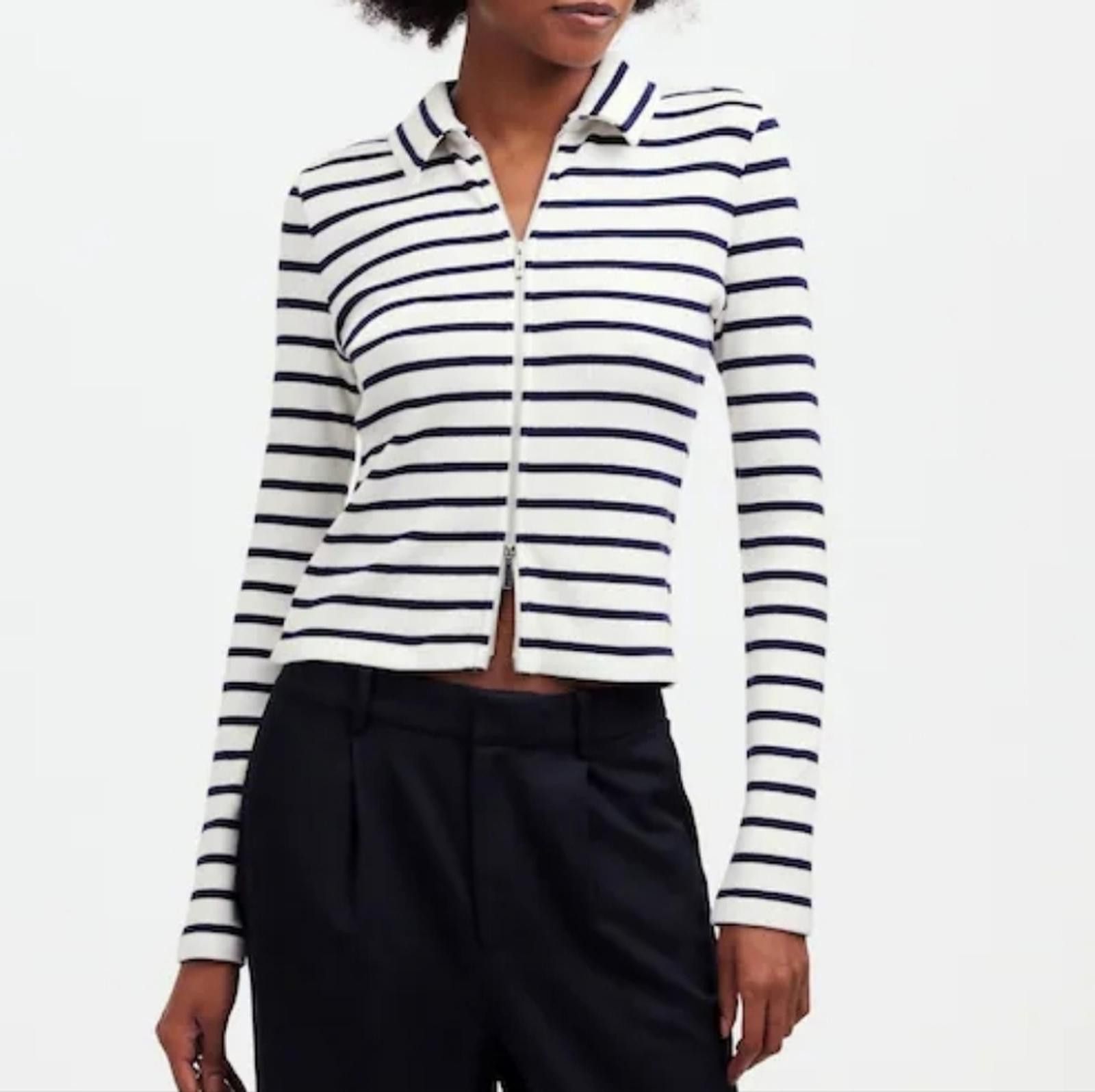 Madewell Madewell Ribbed Zip-Front Tee Size XS / US 0-2 / IT 36-38 - 1 Thumbnail