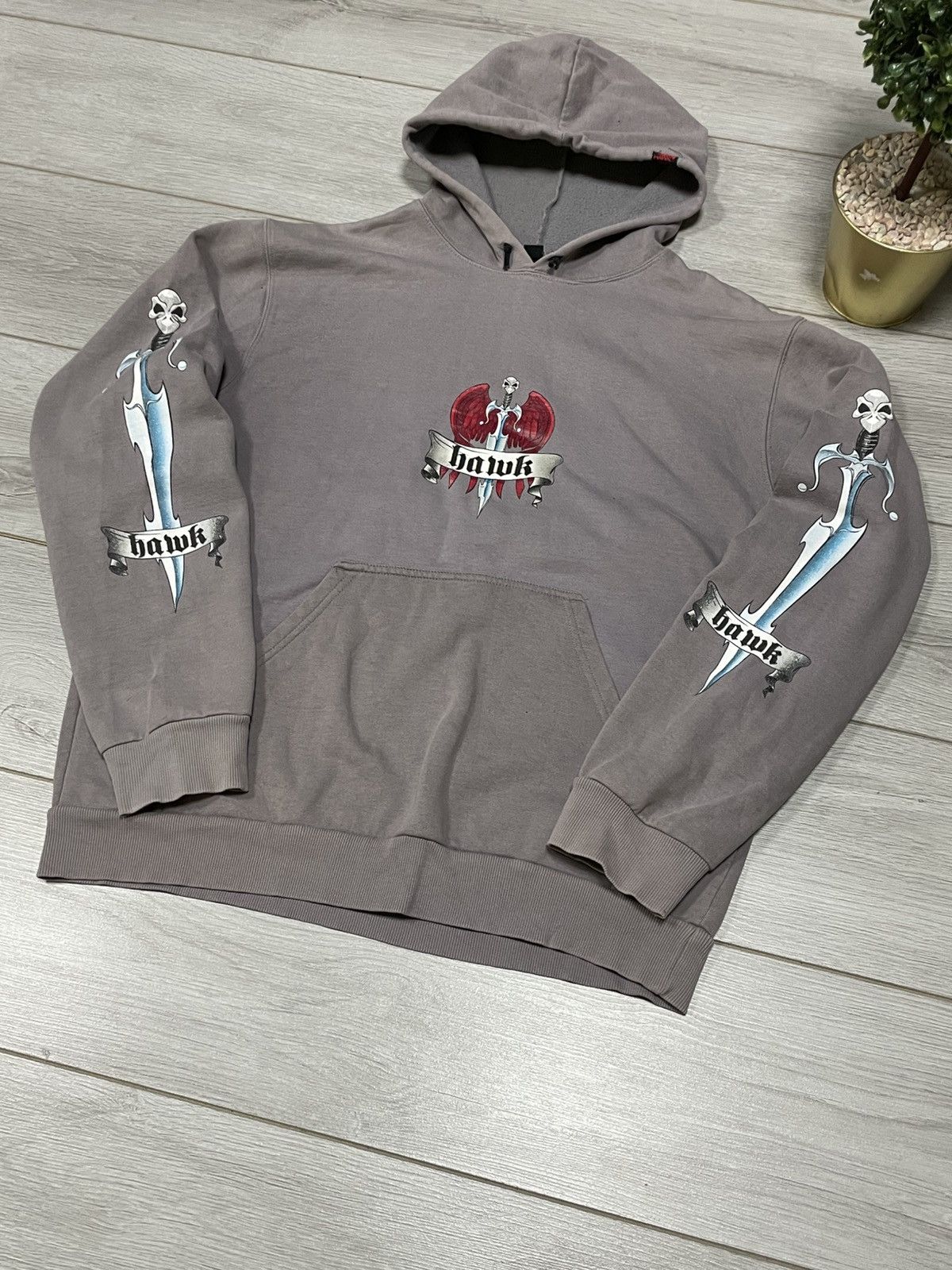 Vintage y2k tony hawk skull 🗡️ Sword 💀 skateboards hoodie Size US M / EU 48-50 / 2 - 11 Thumbnail