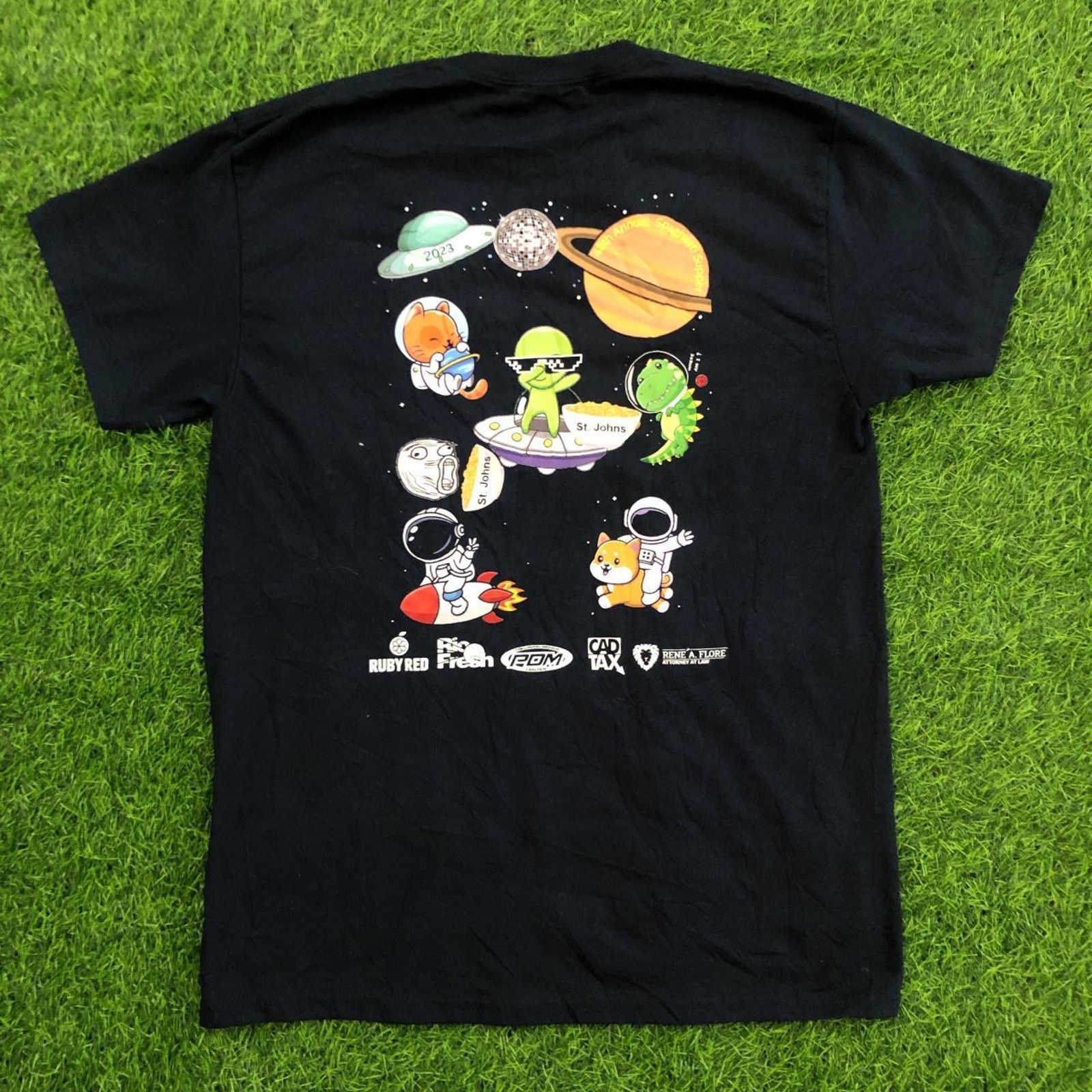 Gildan Men's Navy St. Johns Spaghetti Supper Graphic Tee Size US M / EU 48-50 / 2 - 2 Thumbnail
