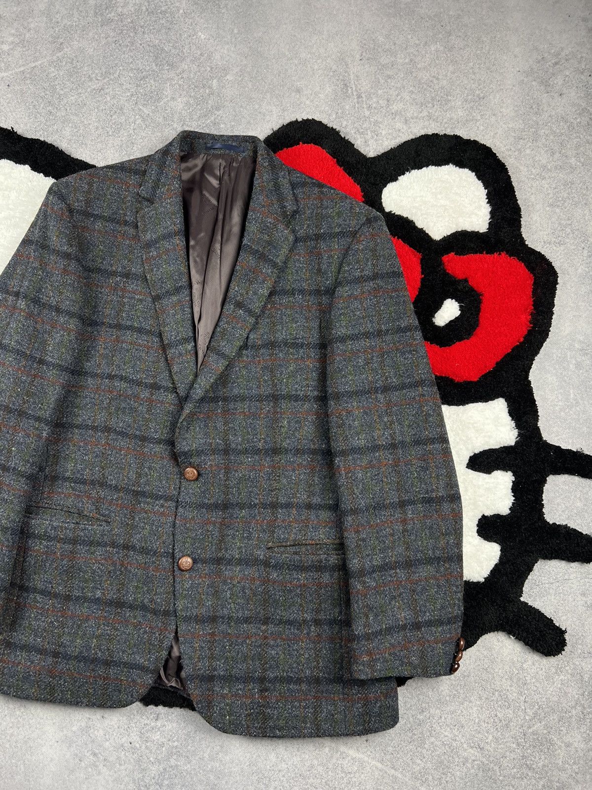 Harris Tweed Vintage Harris Tweed&Carl Gross Hand Woven Wool Blazer Size 44R - 3 Thumbnail