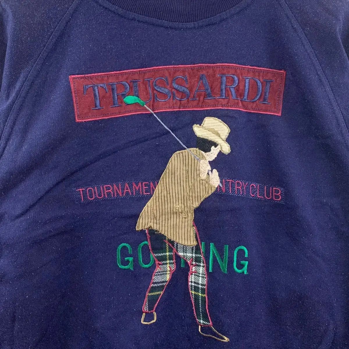 Trussardi Vintage TRUSSARDI GOLFING CLUB Made In Italy Sweatshirt Size US L / EU 52-54 / 3 - 3 Thumbnail