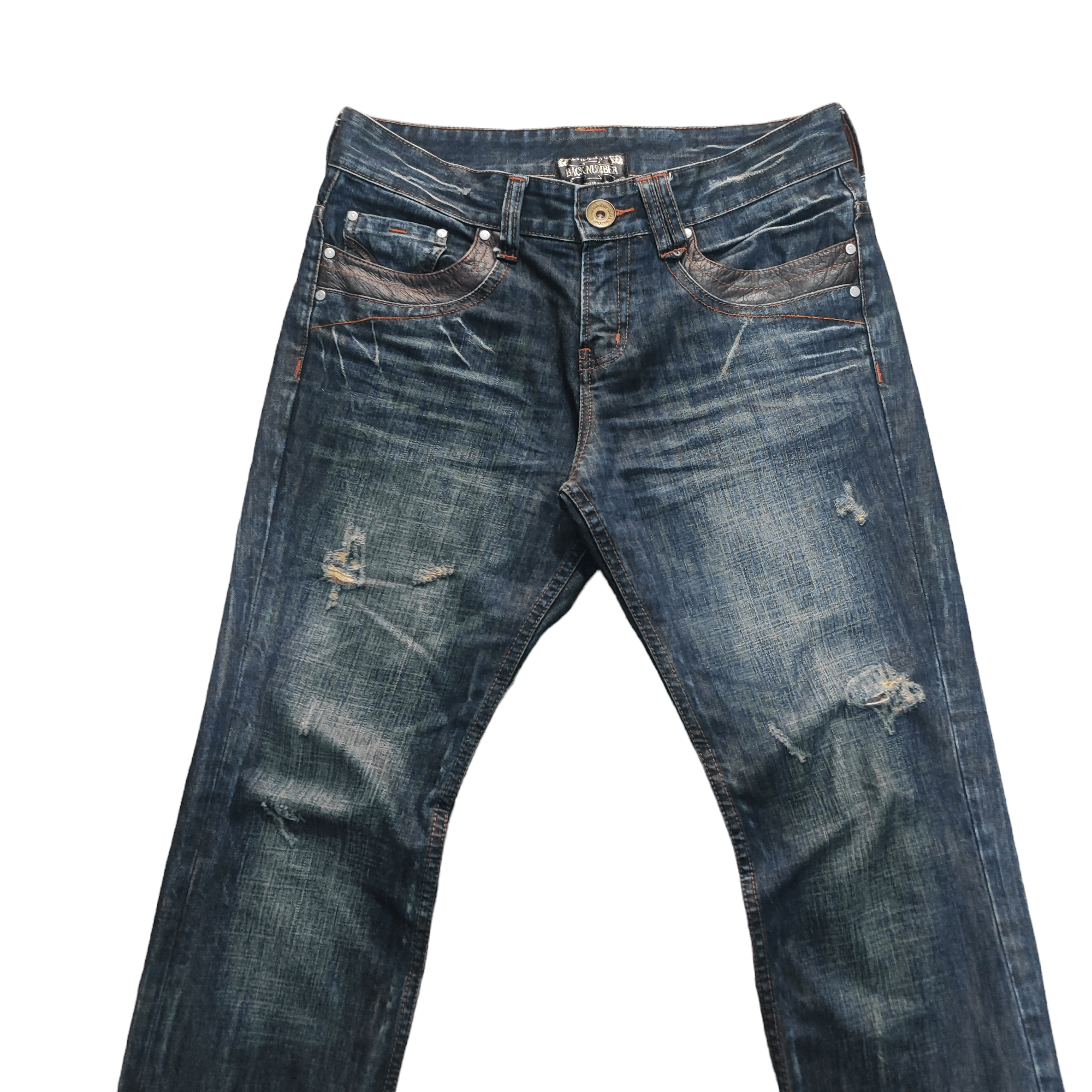 If Six Was Nine STEAL RARE BACK NUMBER DISTRESSED LEATHER PATCH POCKET Size US 32 / EU 48 - 4 Thumbnail