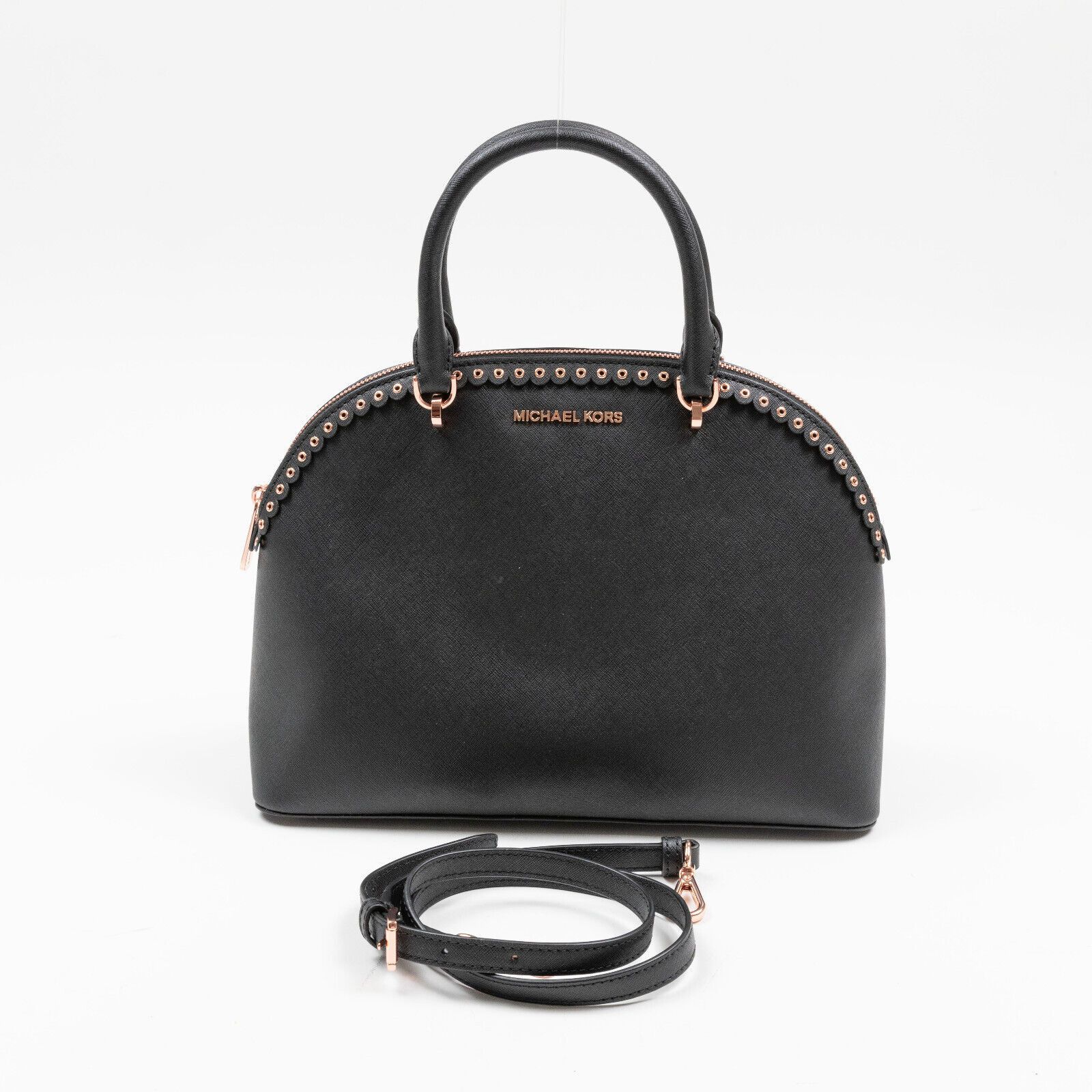 Michael Kors Dome Emmy Saffiano Leather Satchel Handbag