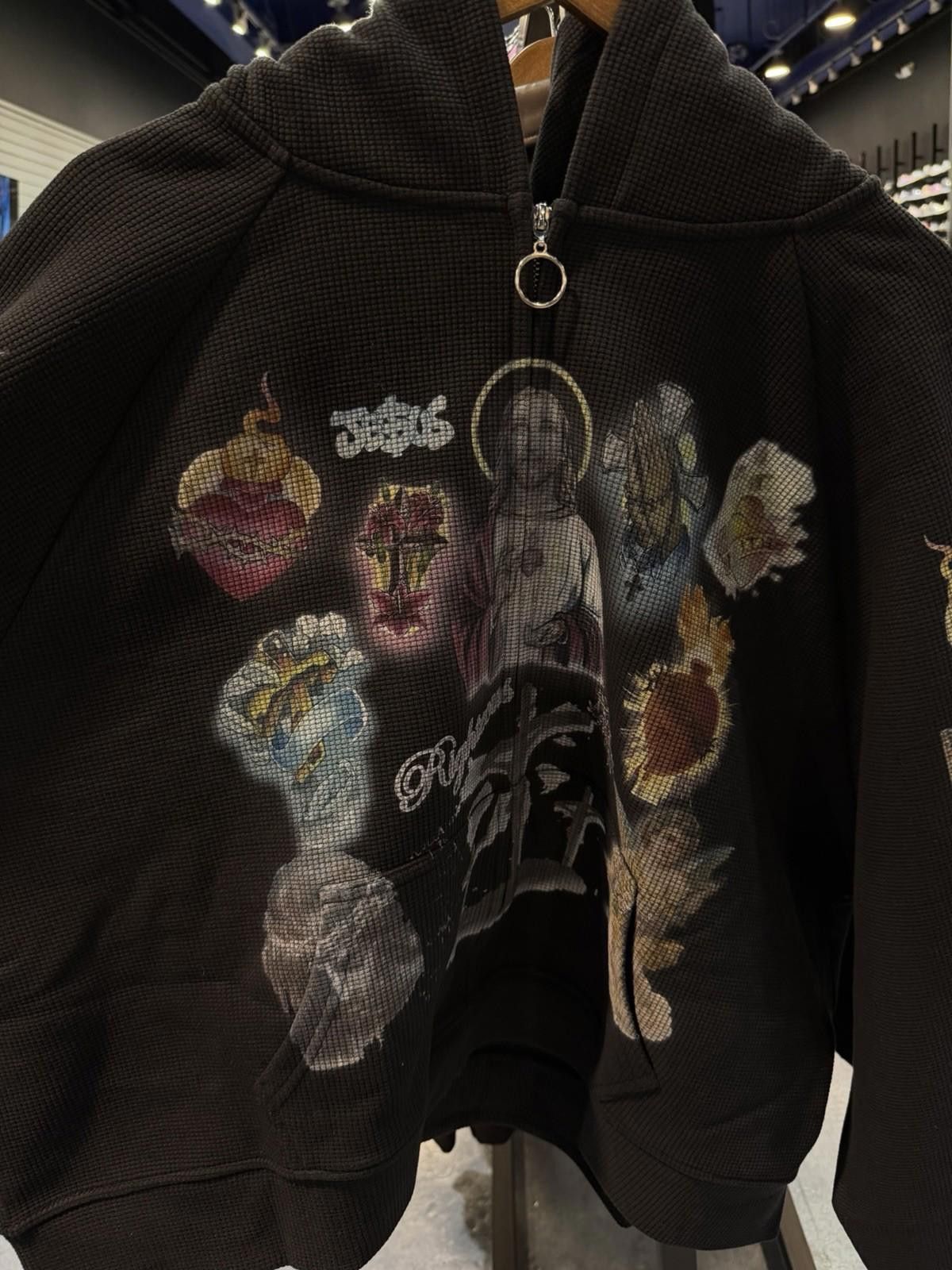 Other XL - We Are Righteous Black Thermal Zip Up Jesus Hoodie Size US XL / EU 56 / 4 - 7 Thumbnail