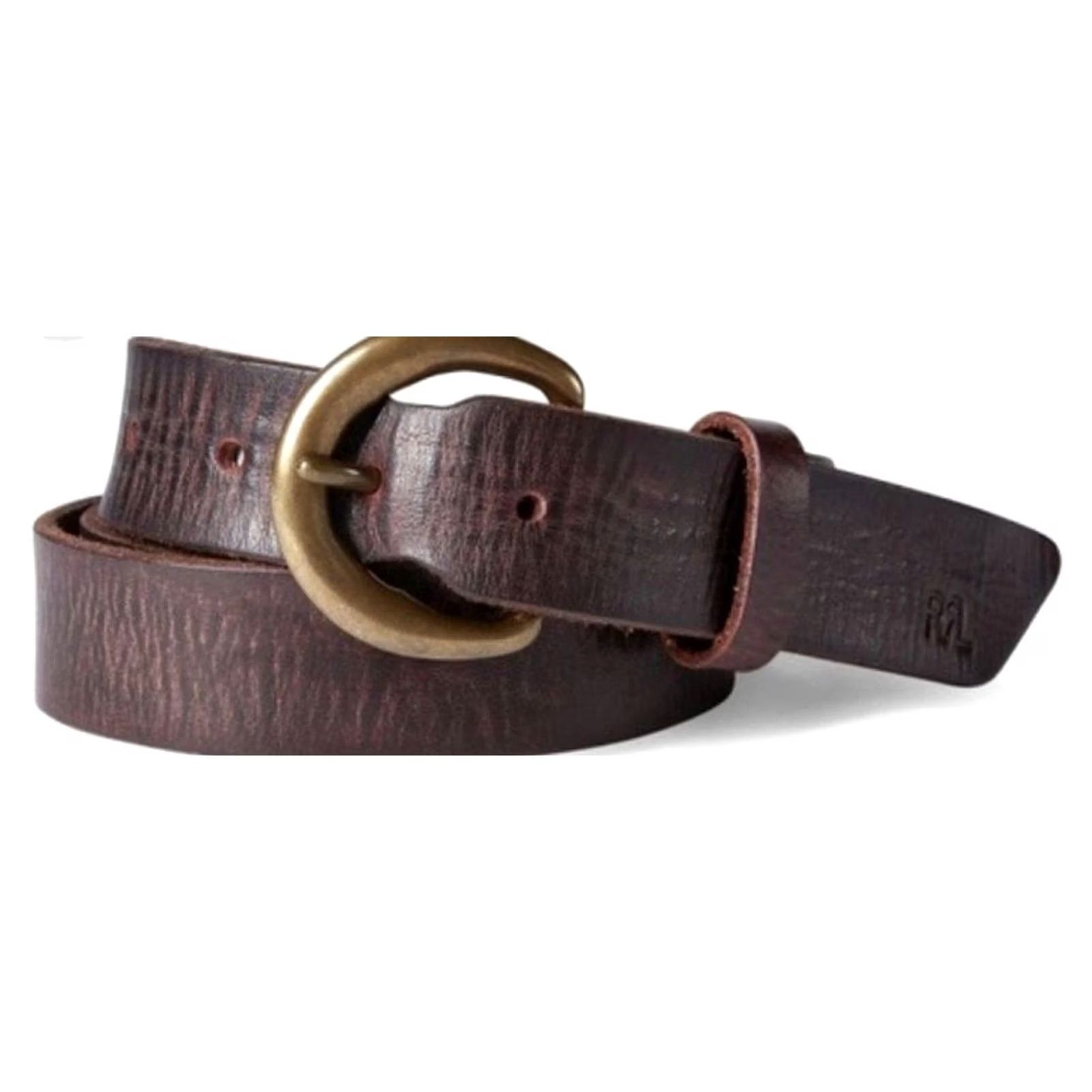 Ralph Lauren RRL Ralph Lauren Leather Belt Size 32 Brown Brass Stud Dumbled Pre-owned Size 32 - 4 Thumbnail
