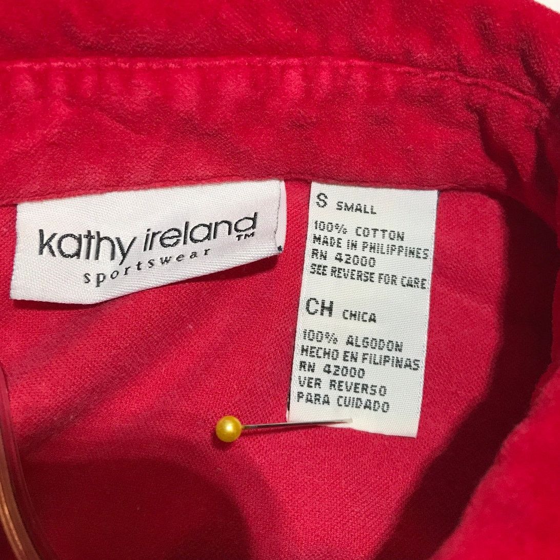 Other Kathy Ireland Red Collared Long-Sleeve Sportswear Shirt S Size S / US 4 / IT 40 - 3 Thumbnail