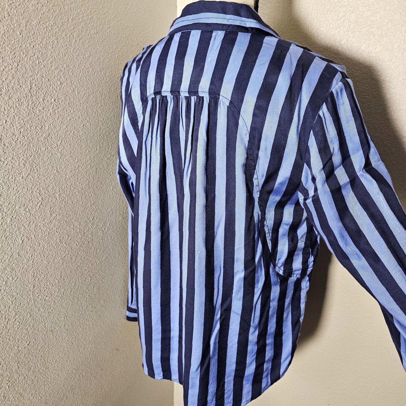 Vintage Maeve Button Blouse Striped Blue Casual Formal Shirt S Women Size S / US 4 / IT 40 - 4 Thumbnail