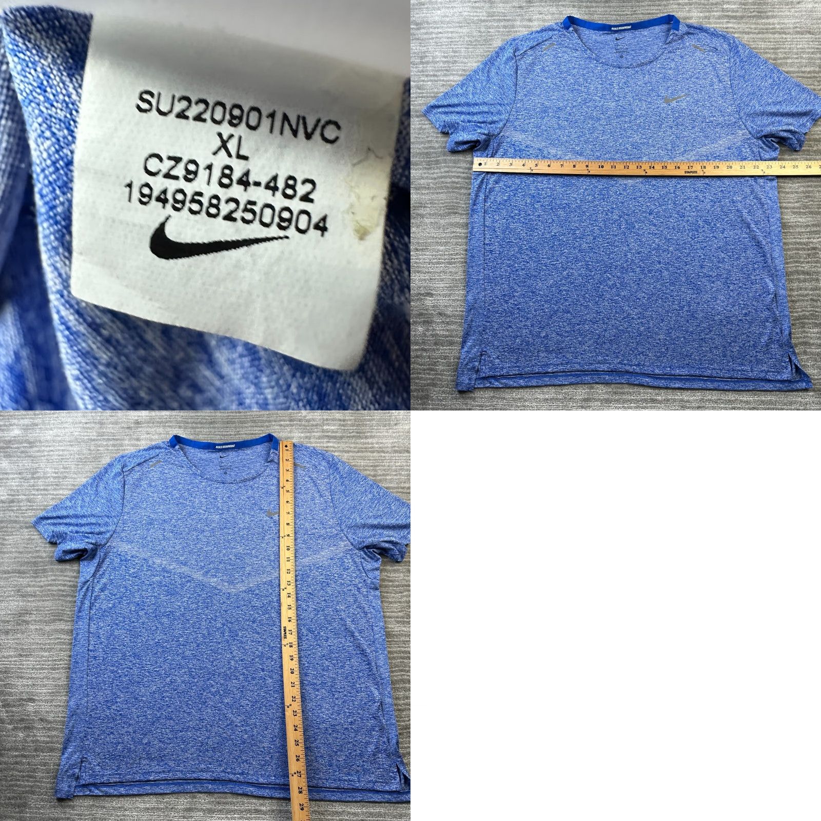 Nike Nike Shirt Mens Extra Large Blue Dri-Fit Running Marathon Gym Rise 365 Size US XL / EU 56 / 4 - 8 Thumbnail