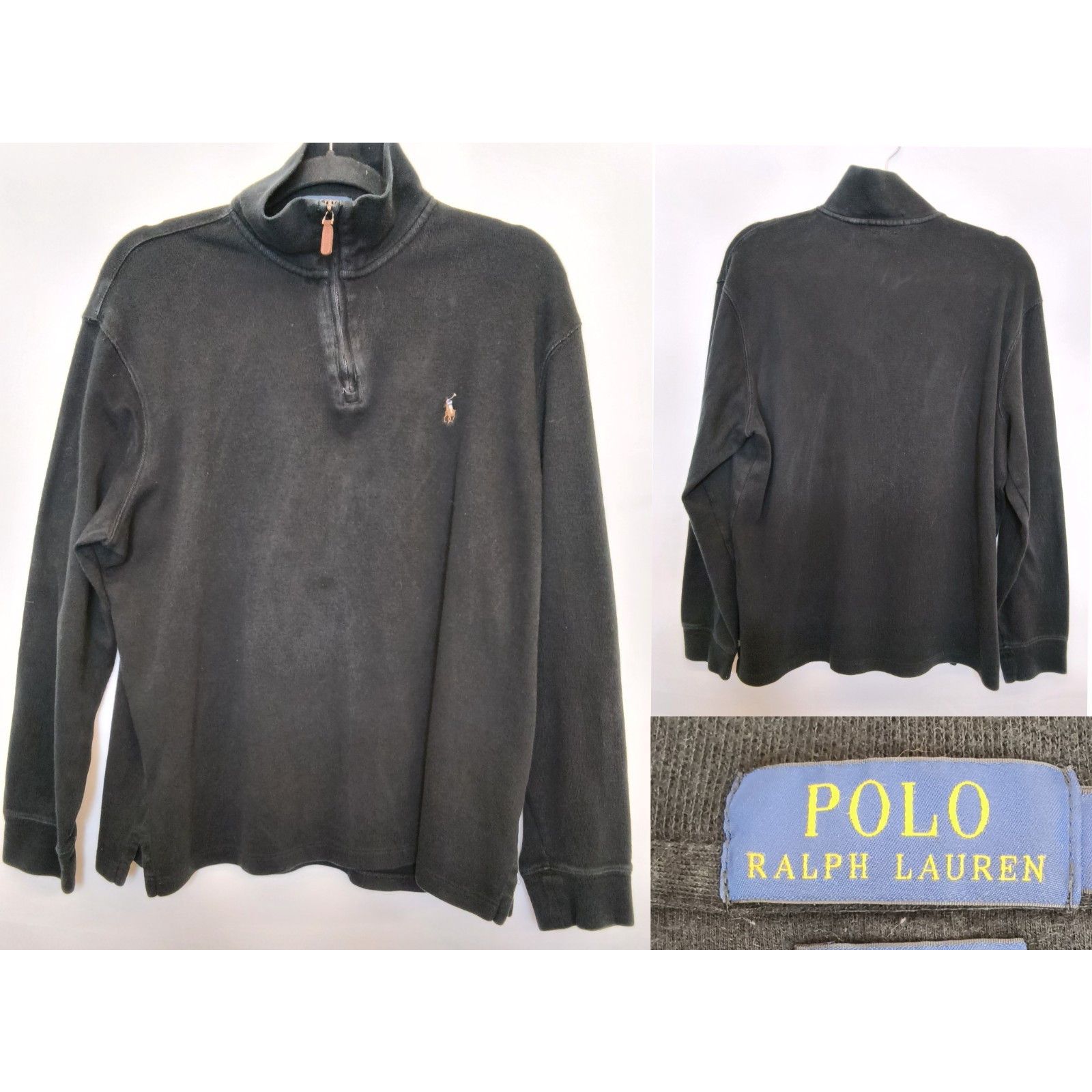 Polo Ralph Lauren Polo Ralph Lauren Estate Rib 1/4 Zip Sweater Men's L Black Size US L / EU 52-54 / 3 - 1 Thumbnail