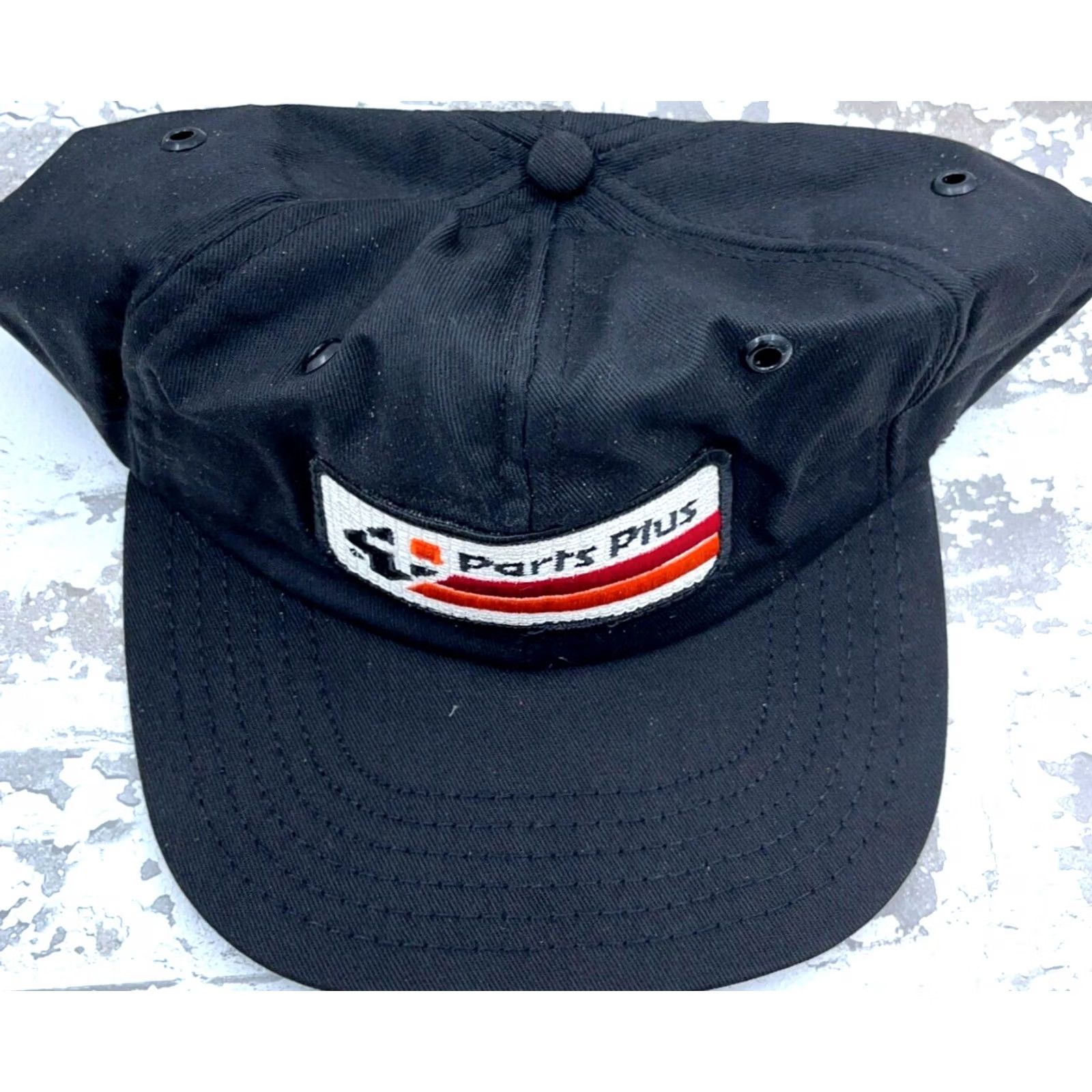 Vintage VINTAGE Trucker Hat Cap Snap Back USA Made Patch 80s 90s Auto Racing Black Cotton Polyester Twill Adjustable Men Hat Size ONE SIZE - 3 Thumbnail