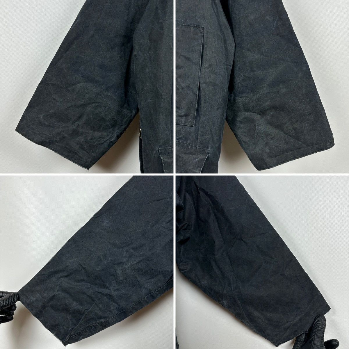 Barbour Vintage Barbour Beaufort Navy Waxed Jacket/Warm Pile Lining Size US L / EU 52-54 / 3 - 17 Thumbnail