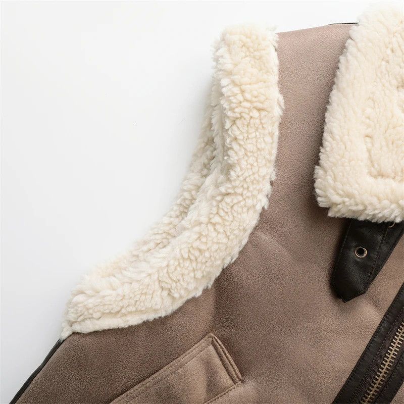 Japanese Brand × Vintage Warm Fur Sleeveless Fleece Stitching Coat Vest Jacket Size M / US 6-8 / IT 42-44 - 2 Thumbnail