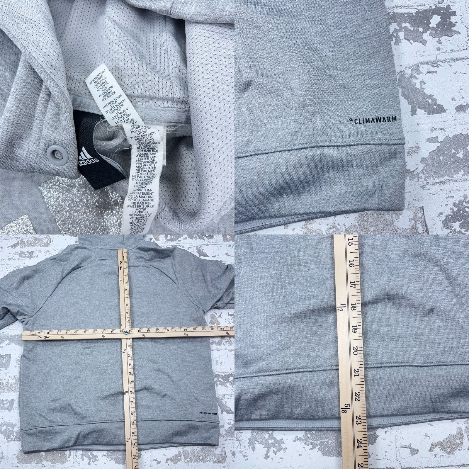 Adidas Adidas Hoodie Women Large Gray Sweatshirt Silver Glitter Logo Pullover Sweatshirt All Seasons Casual Size L / US 10 / IT 46 - 8 Thumbnail
