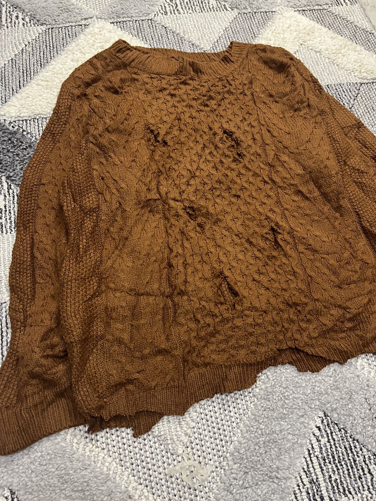 Japanese Brand × Vintage VINTAGE CRAZY SWEATER DISTRESSED WITH HOLES Size US M / EU 48-50 / 2 - 2 Thumbnail