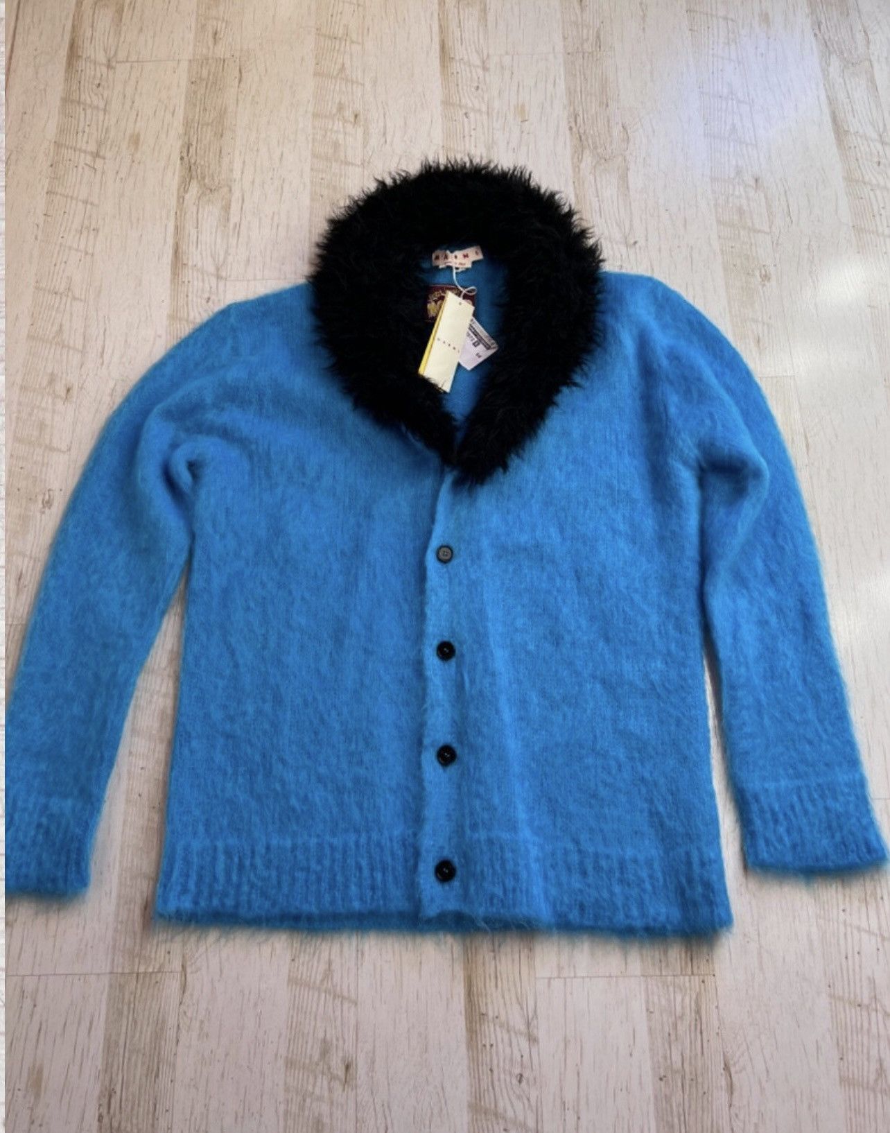 Marni Marni Fuzzy Wuzzy Mohair Cardigan Turquoise NWT Size US L / EU 52-54 / 3 - 9 Thumbnail